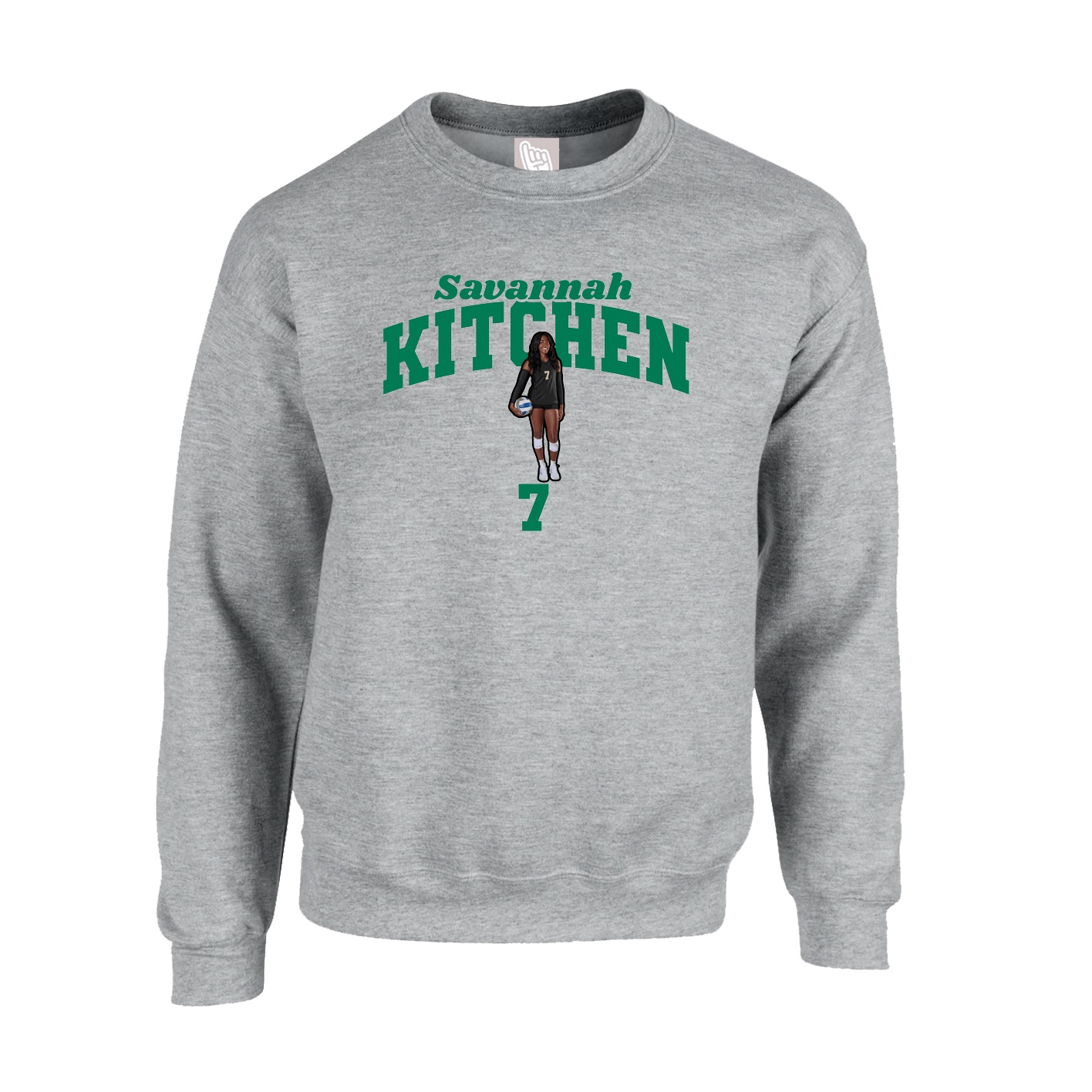 Fleece Crew — Signature Arch in Grey