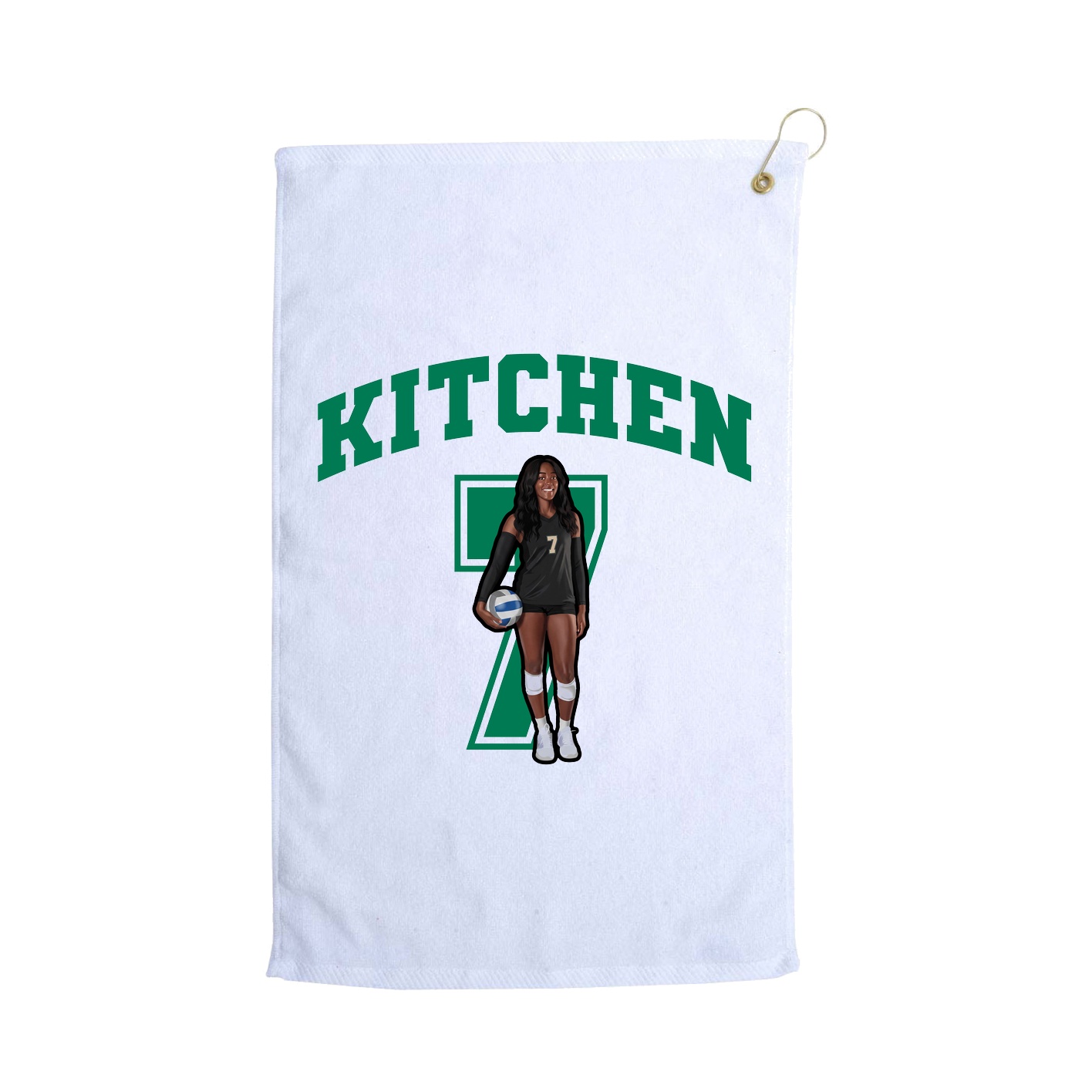 Golf Towel — Number in White