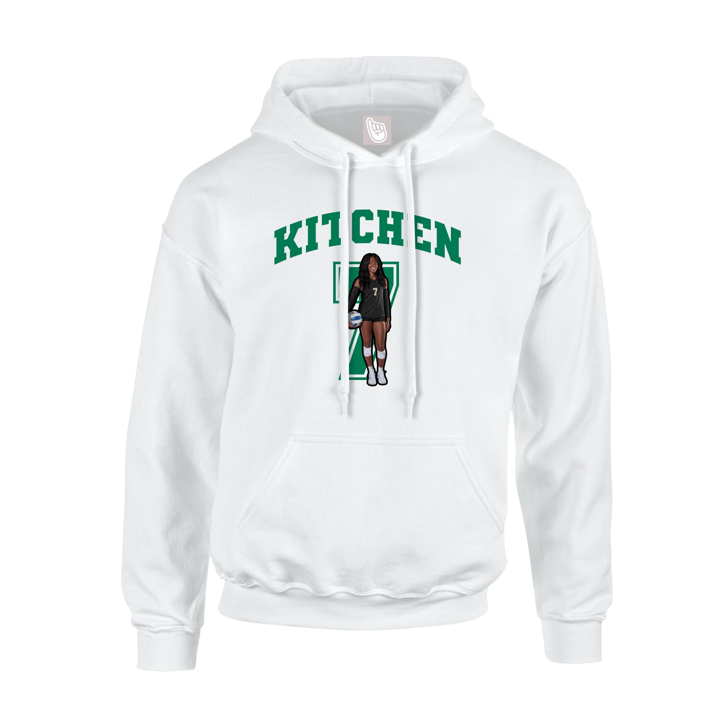 Youth Hoodie — Number in White