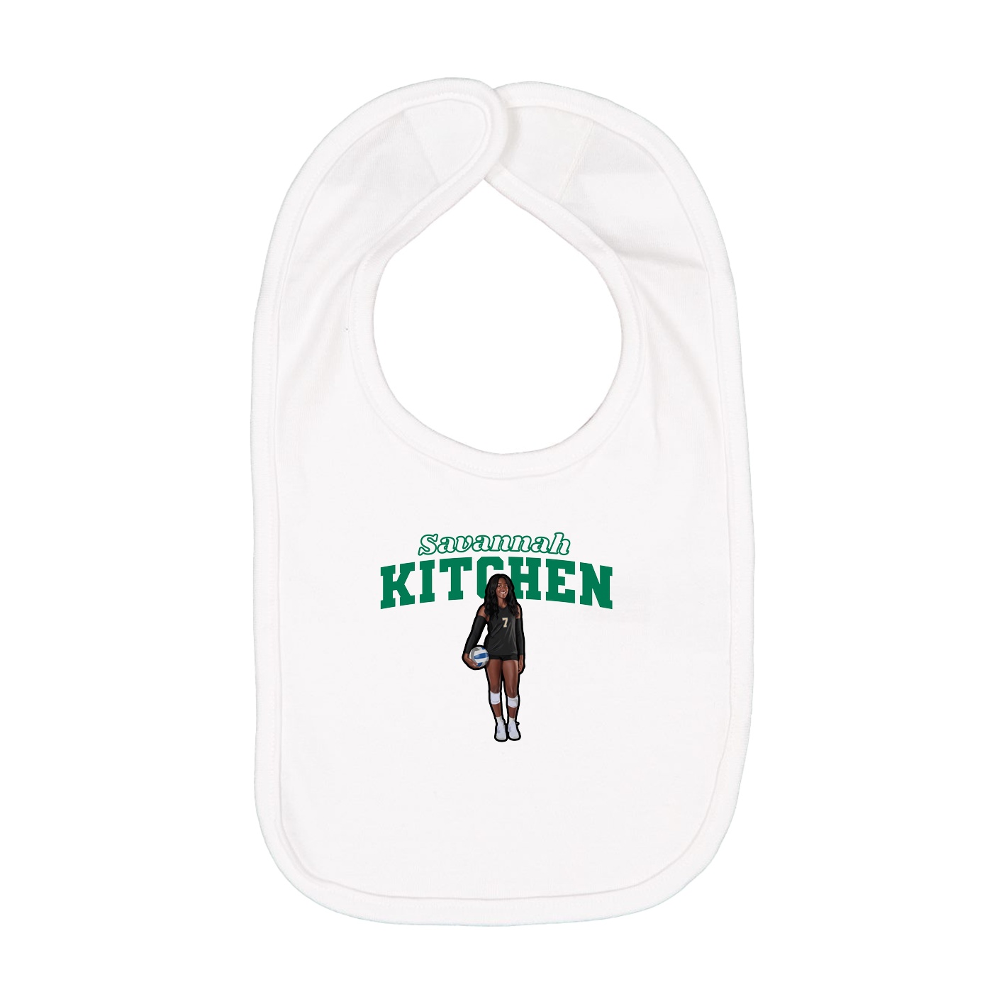 Infant Bib — Name Arch in White