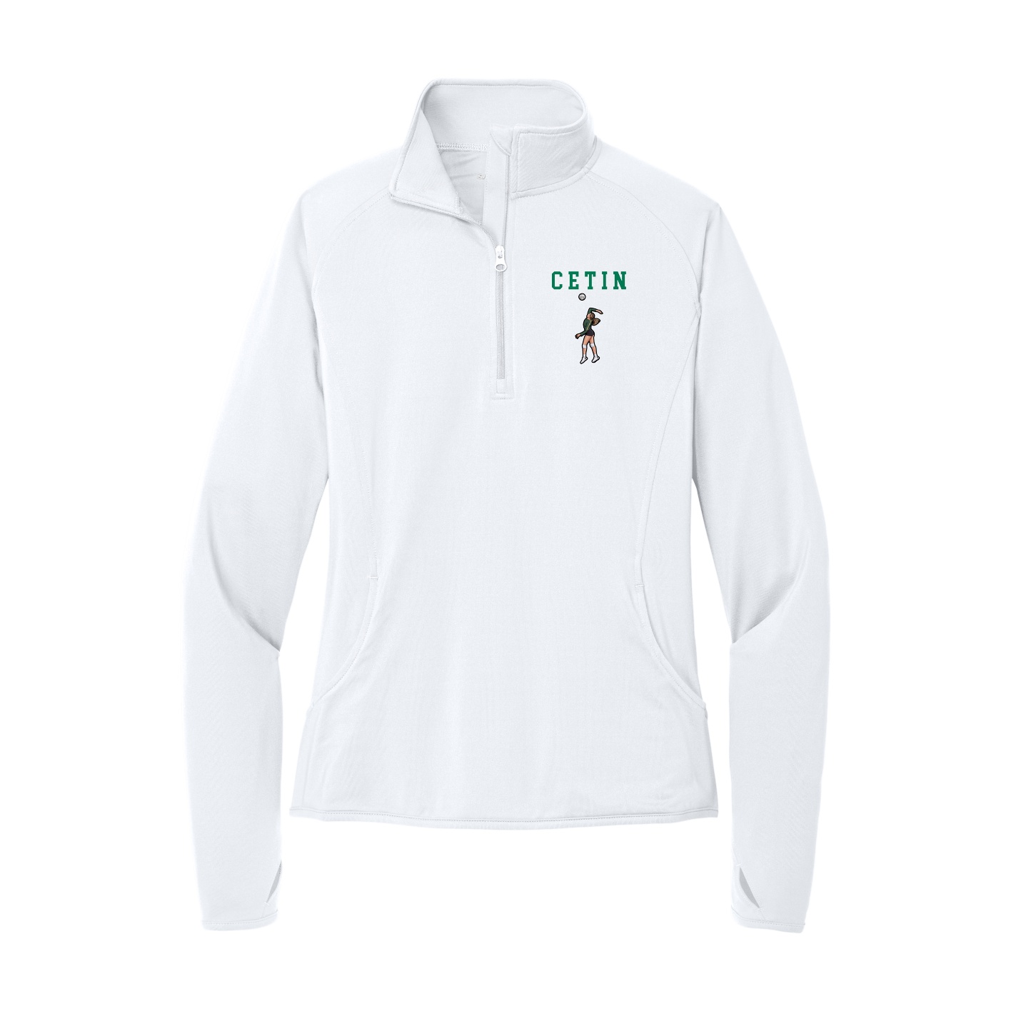 Women's Q-Zip Pullover — Shirsey in White