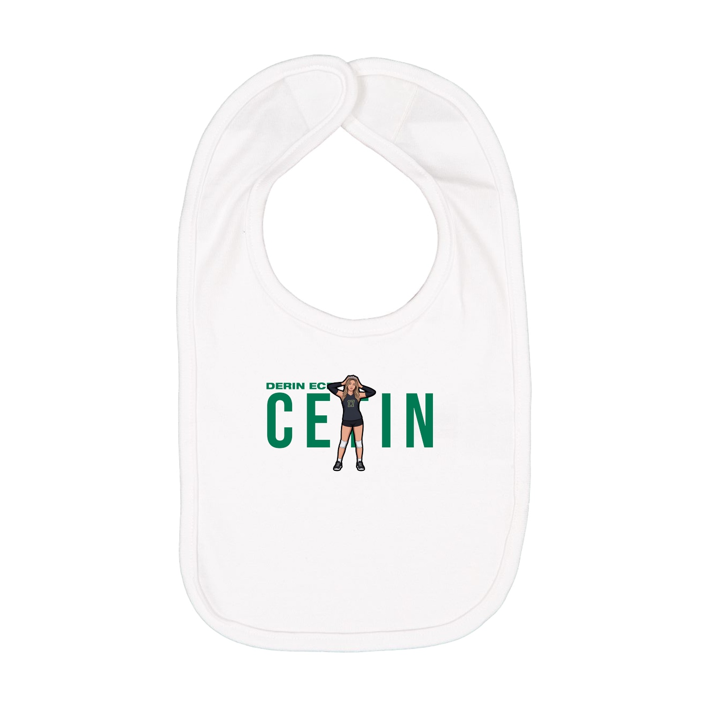 Infant Bib — Player Name in White