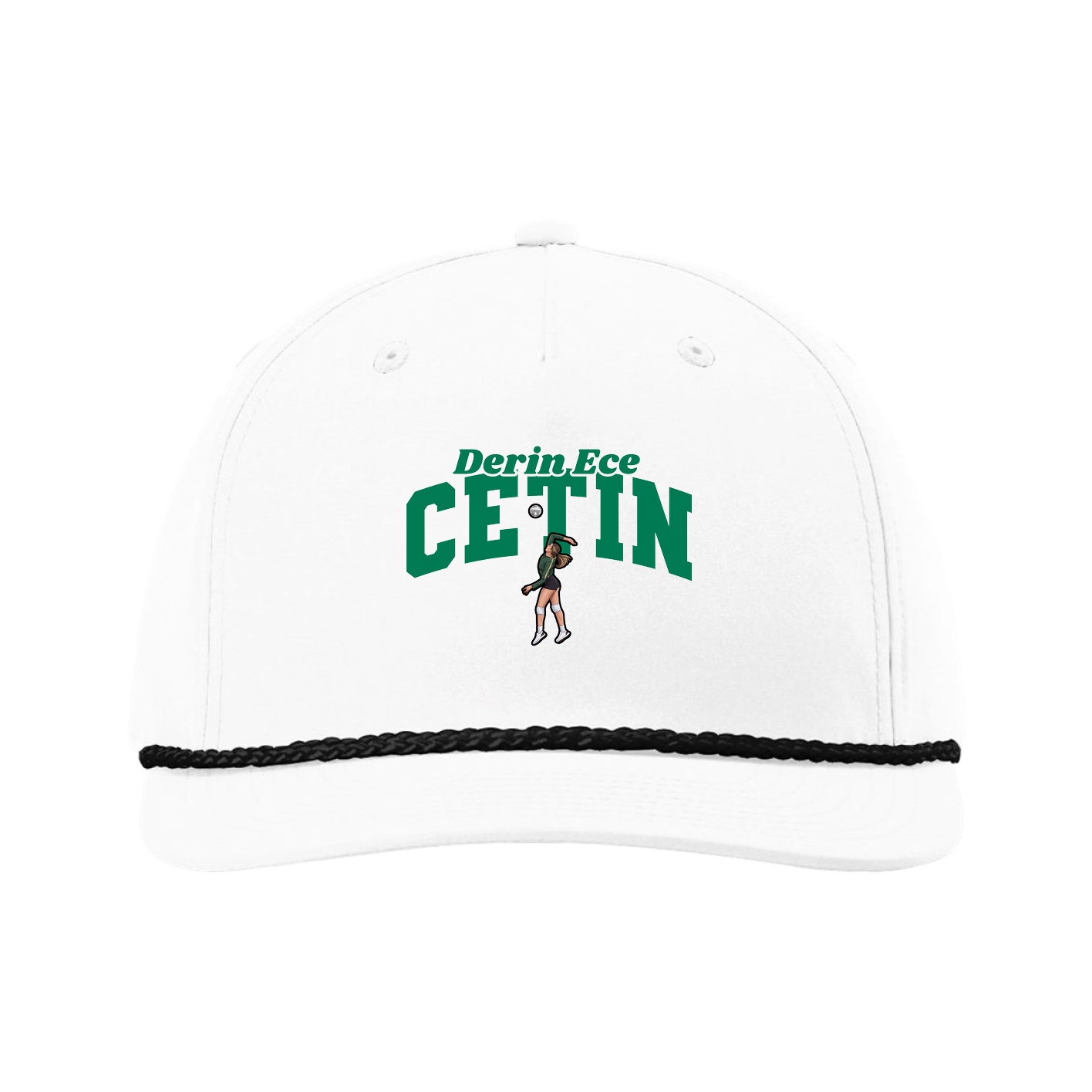 Five-Panel Classic Rope Cap — Signature Arch in White