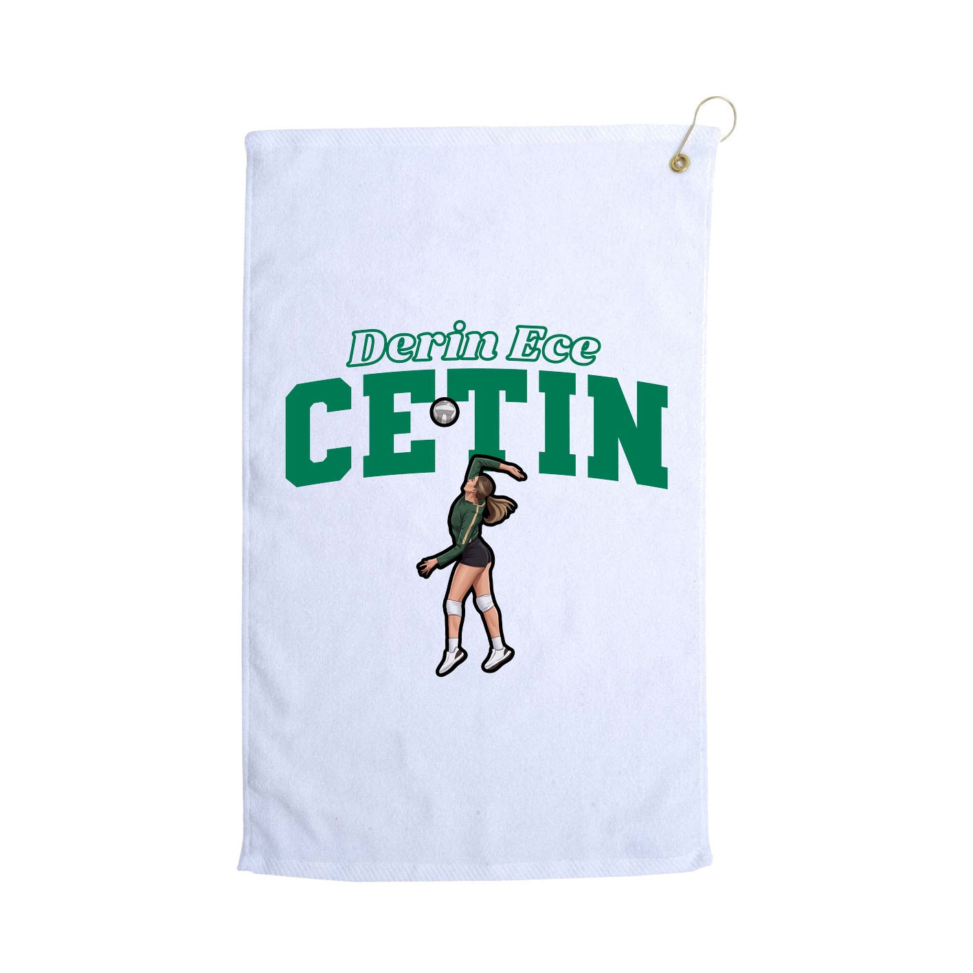 Golf Towel — Name Arch in White