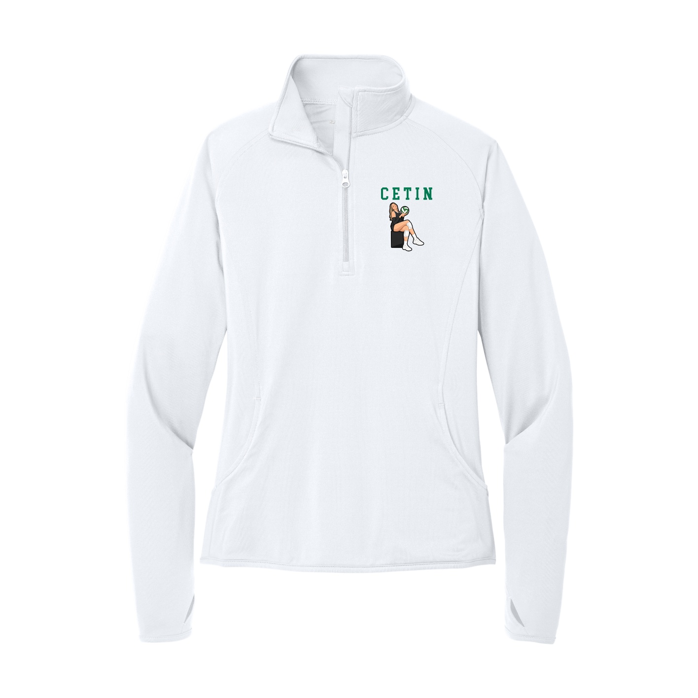 Women's Q-Zip Pullover — Shirsey in White