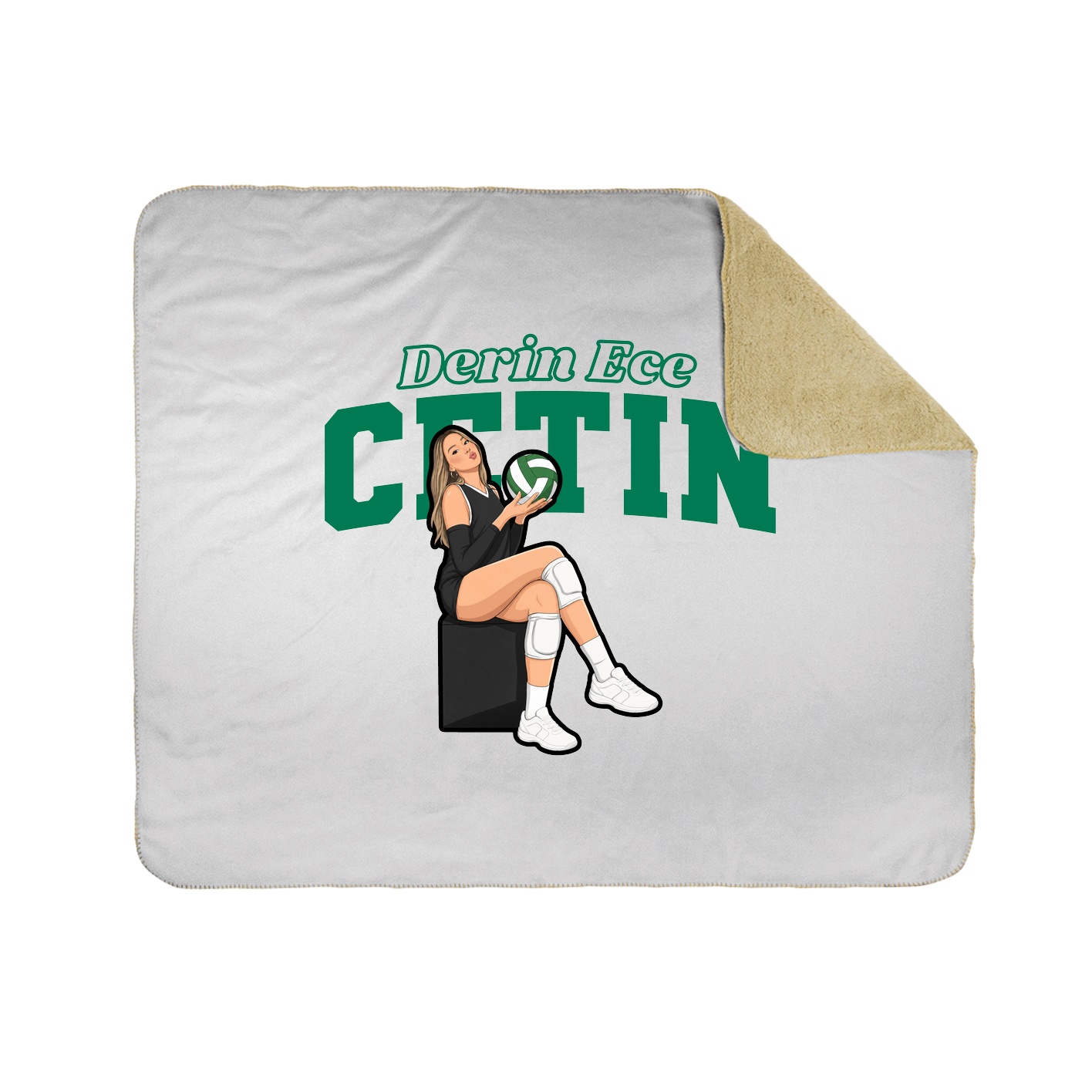 Throw Blanket — Name Arch in White