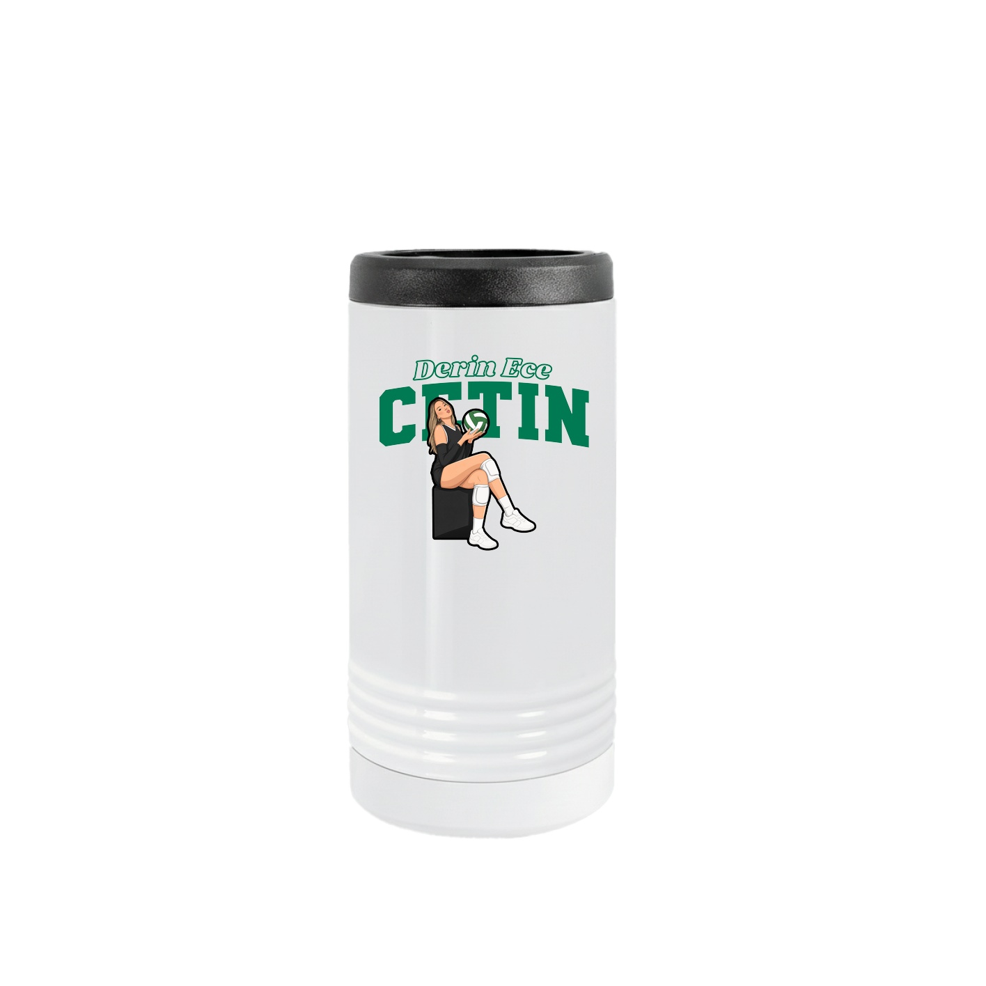 Slim Beverage Holder — Name Arch in White