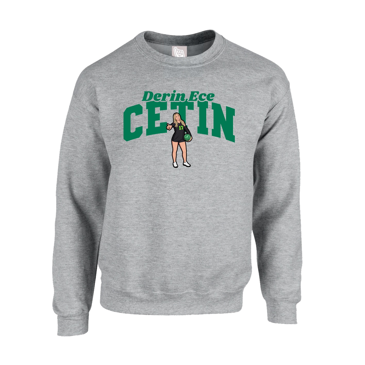 Fleece Crew — Signature Arch in Grey