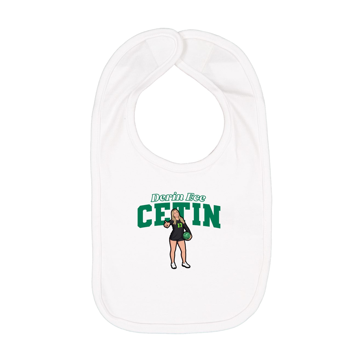 Infant Bib — Name Arch in White