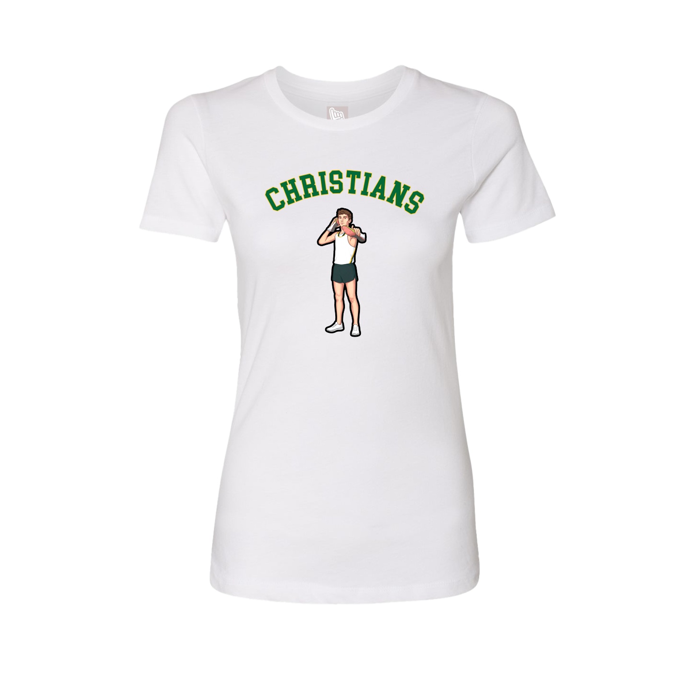 Fitted Women's Tee — Shirsey Arch in White