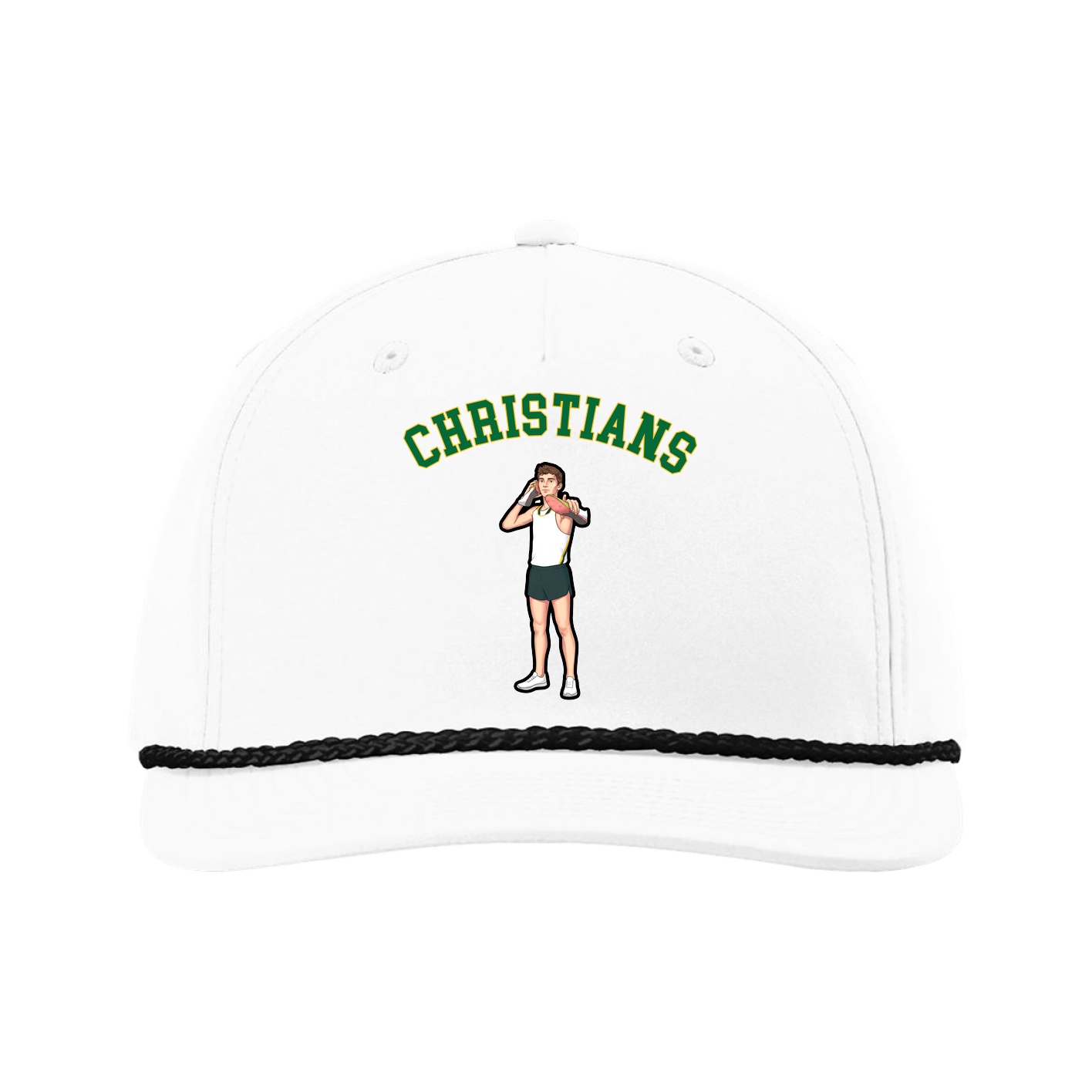 Five-Panel Classic Rope Cap — Shirsey Arch in White