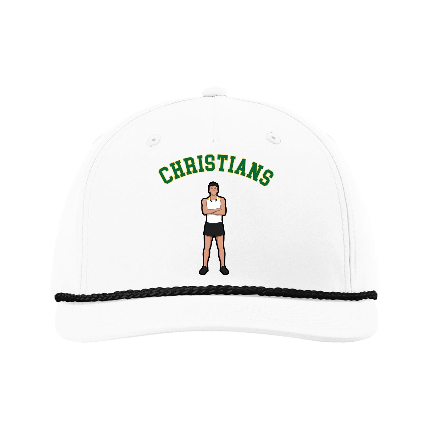 Five-Panel Classic Rope Cap — Shirsey Arch in White
