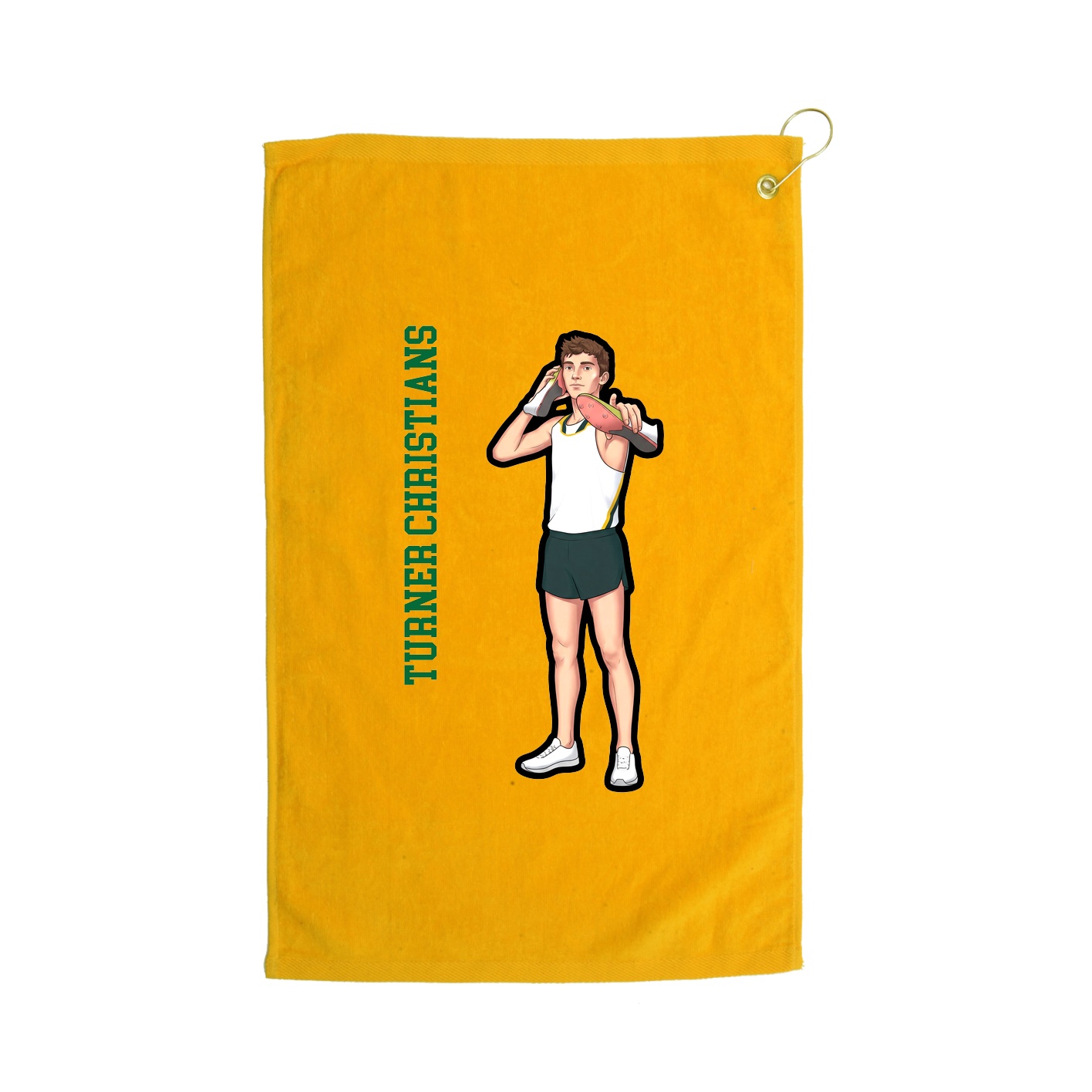 Golf Towel — Name Vertical in Gold