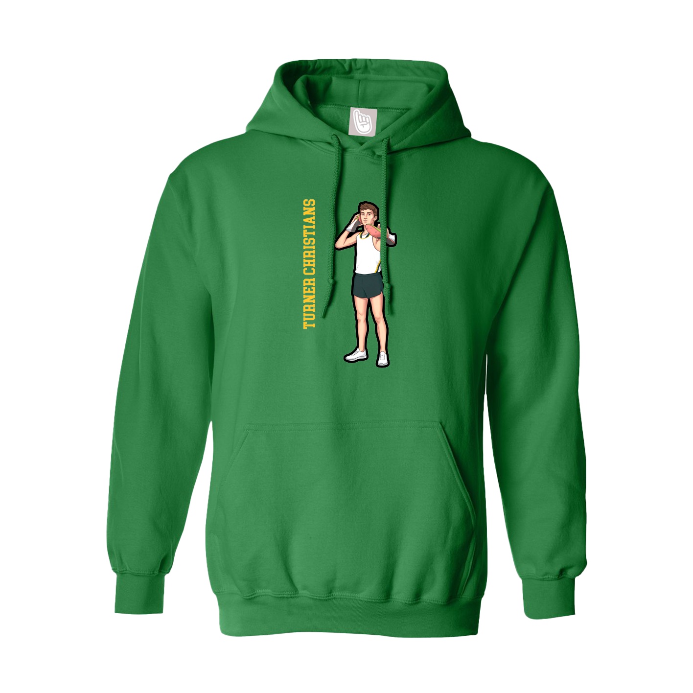 Hoodie — Name Vertical in Green