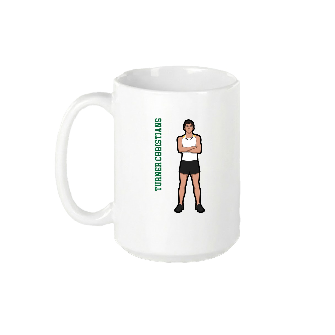 15oz Coffee Mug — Name Vertical in White