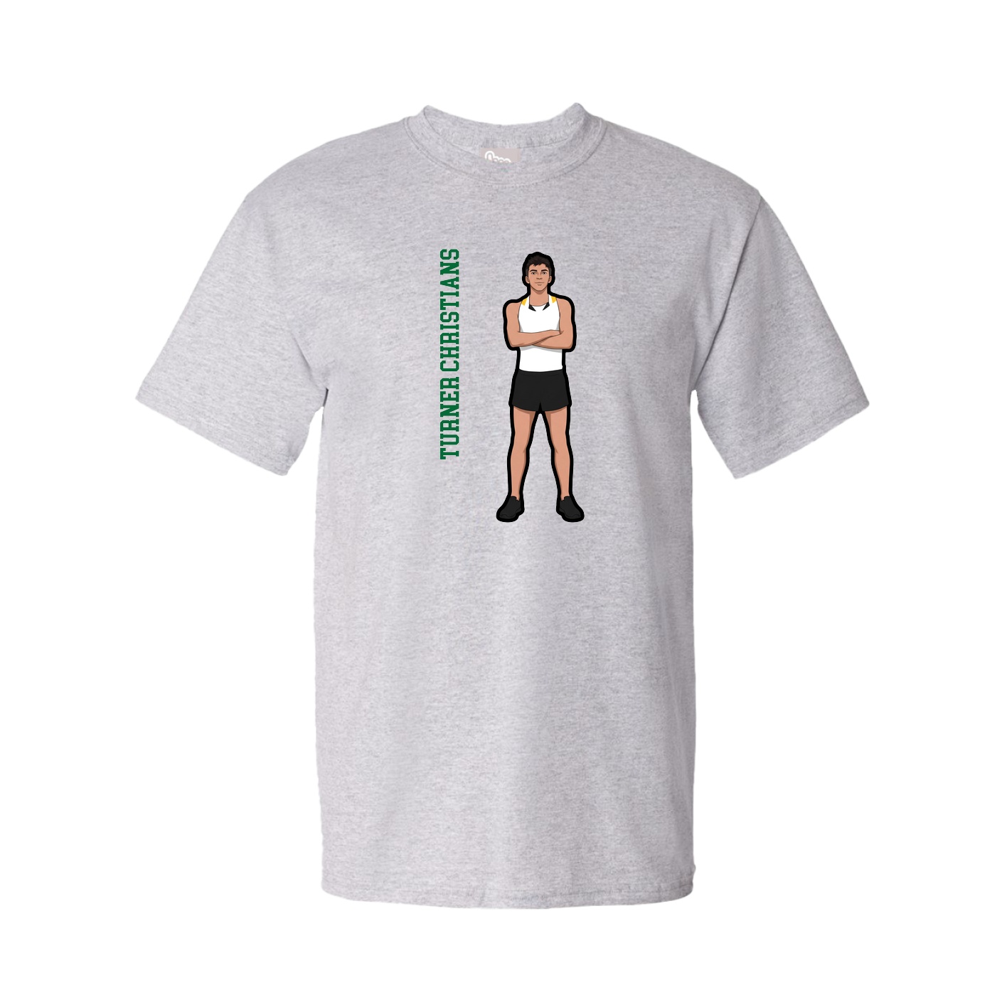 Youth Tee — Name Vertical in Grey