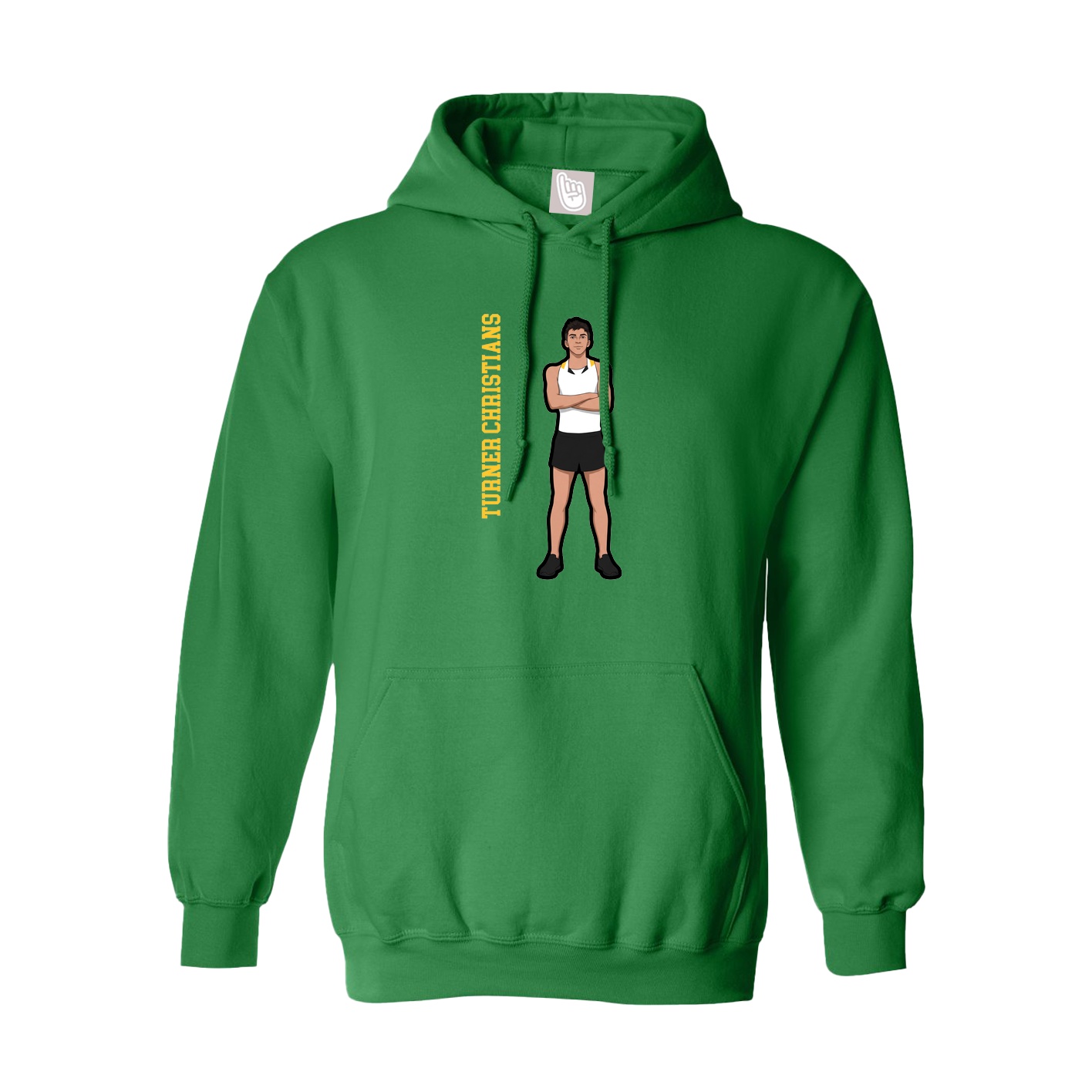 Youth Hoodie — Name Vertical in Green