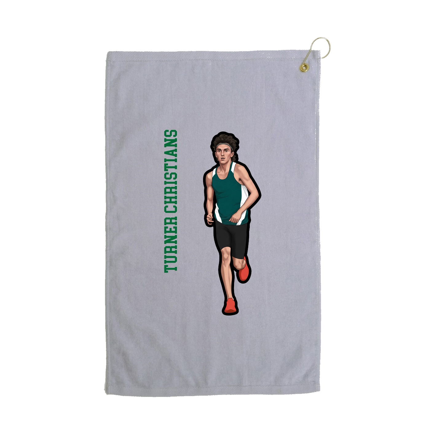 Golf Towel — Name Vertical in Grey