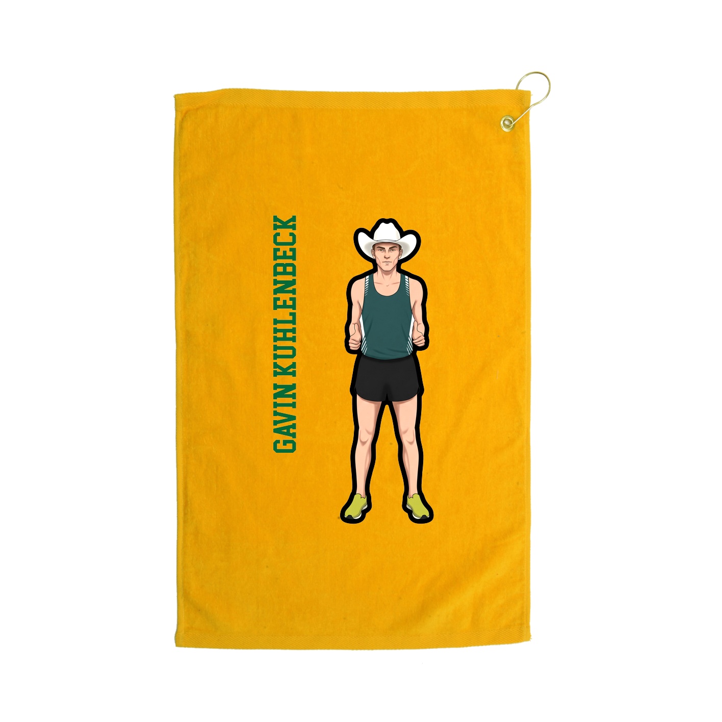 Golf Towel — Name Vertical in Gold