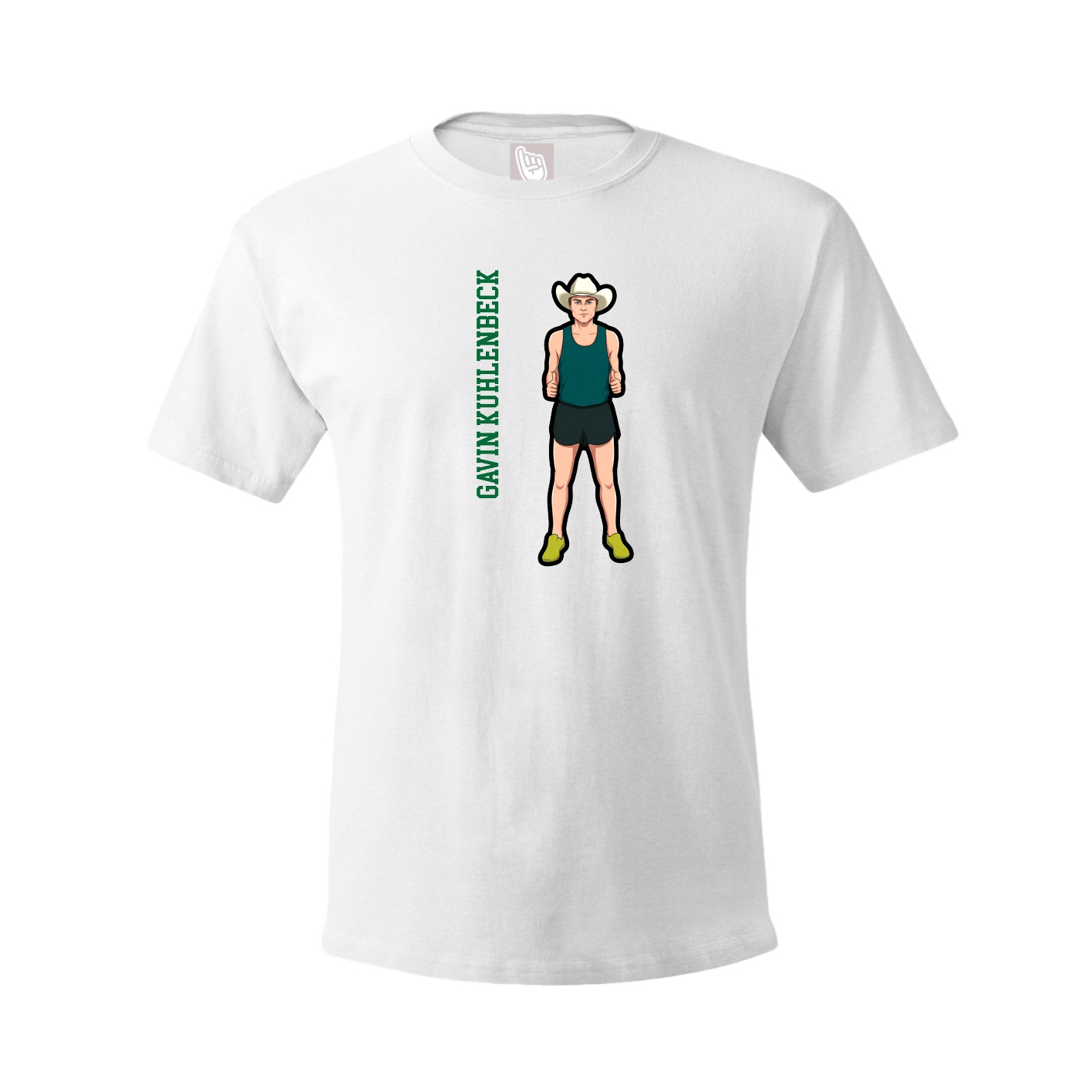 Tee — Name Vertical in White