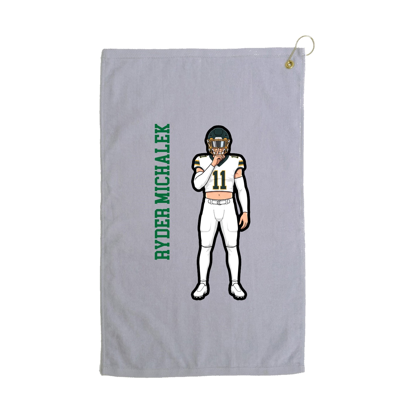 Golf Towel — Name Vertical in Grey