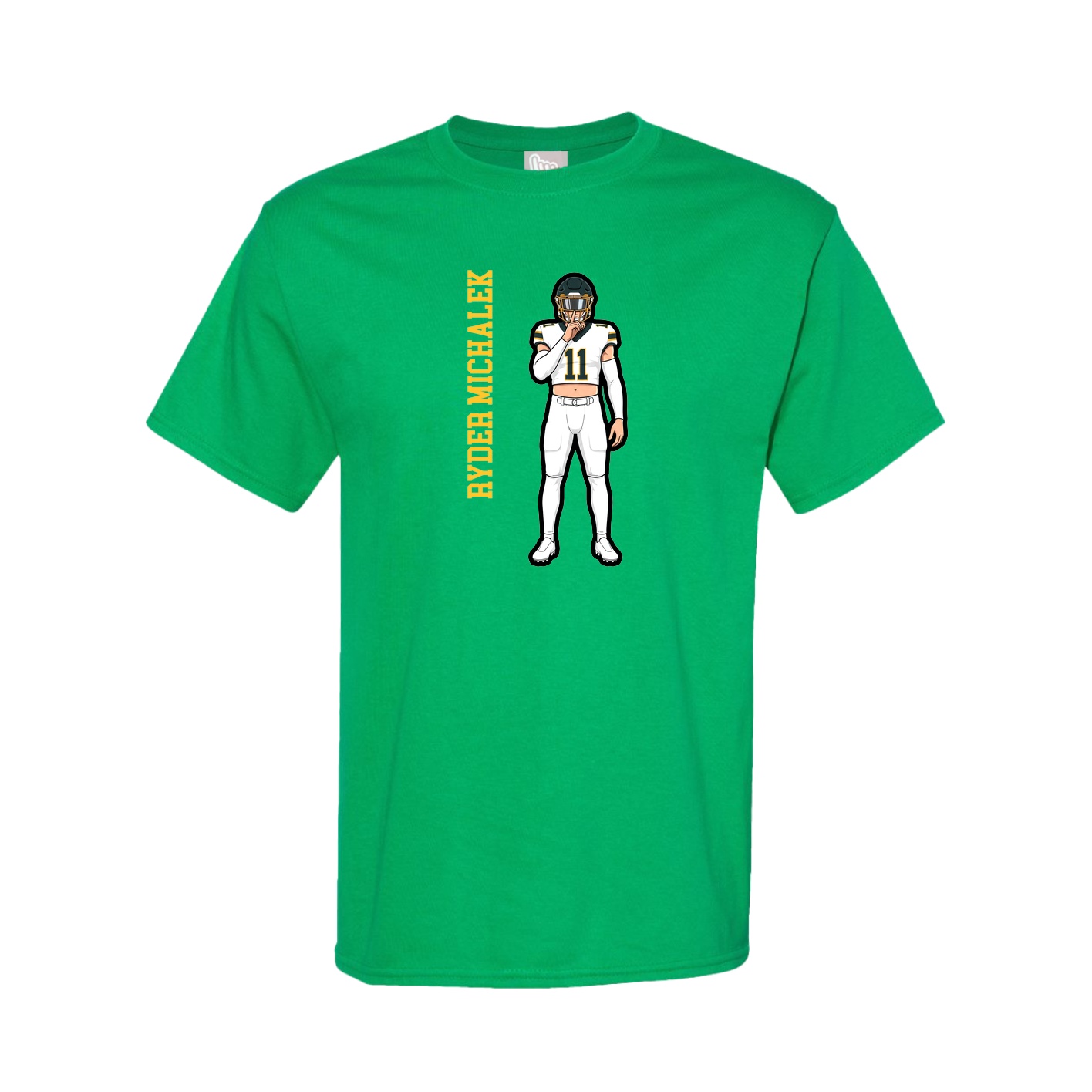 Tee — Name Vertical in Green