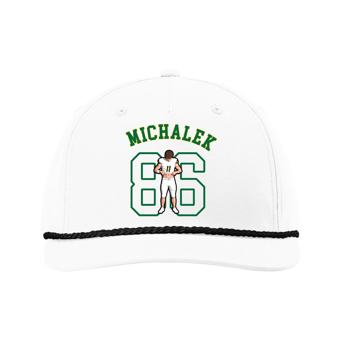 Five-Panel Classic Rope Cap — Shirsey Arch in White