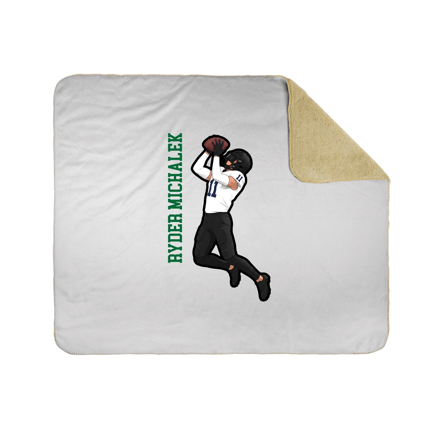 Throw Blanket — Name Vertical in White