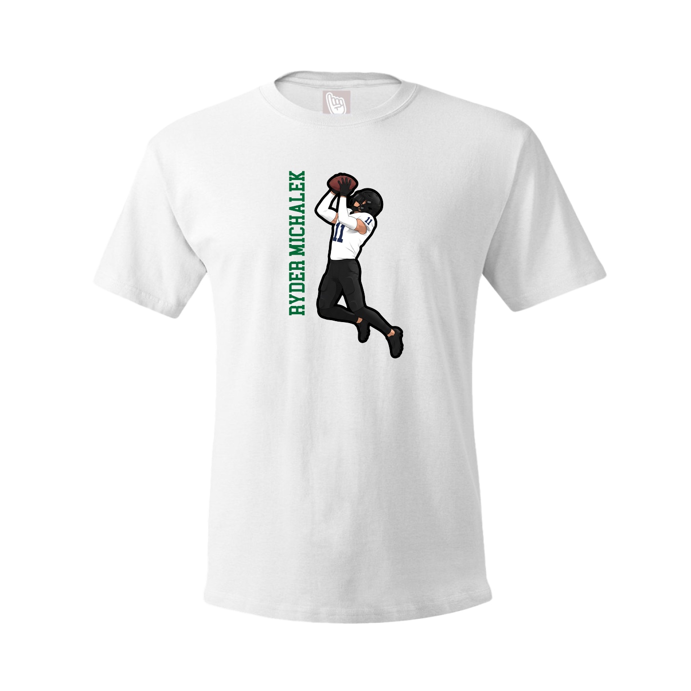 Youth Tee — Name Vertical in White