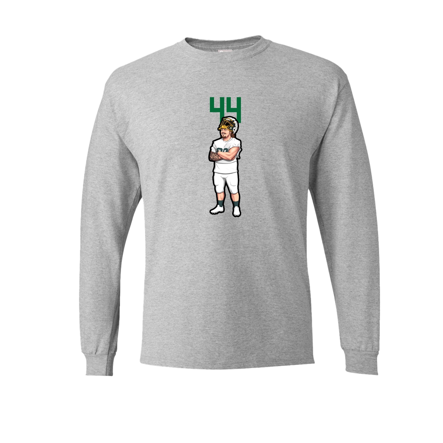 Long Sleeve Tee — Number Top in Grey