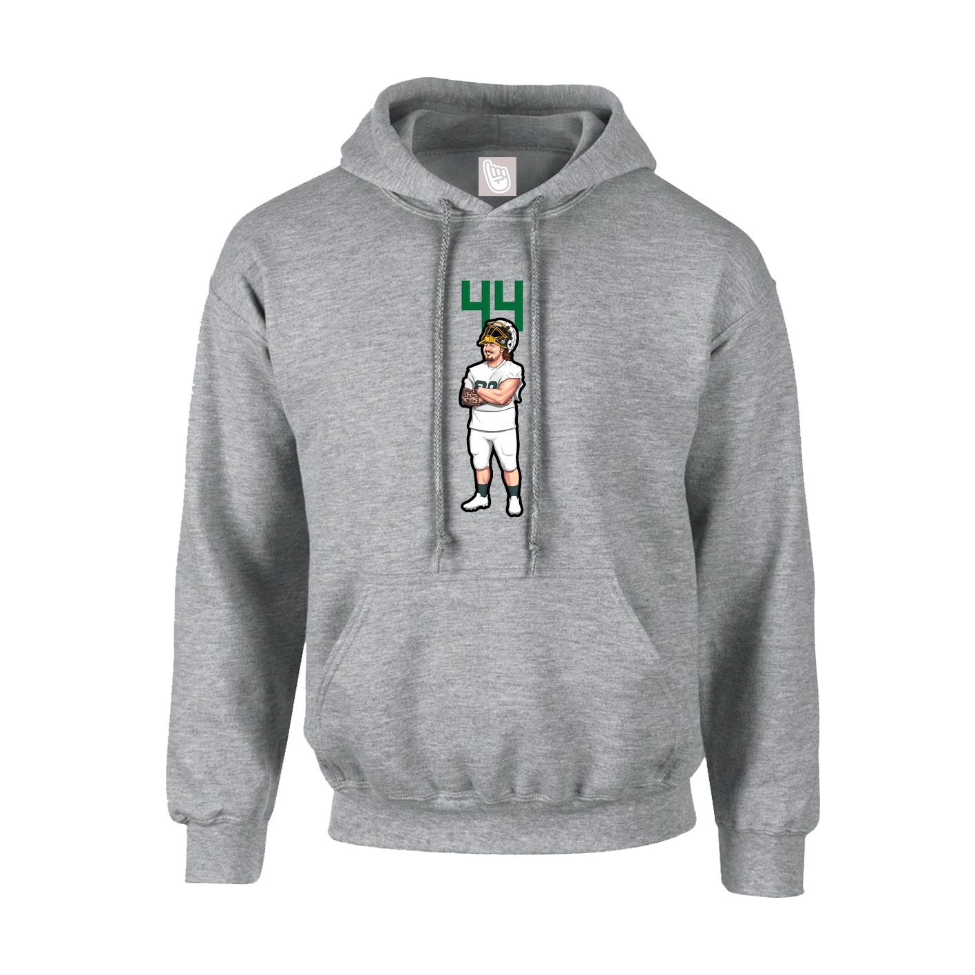 Youth Hoodie — Number Top in Grey