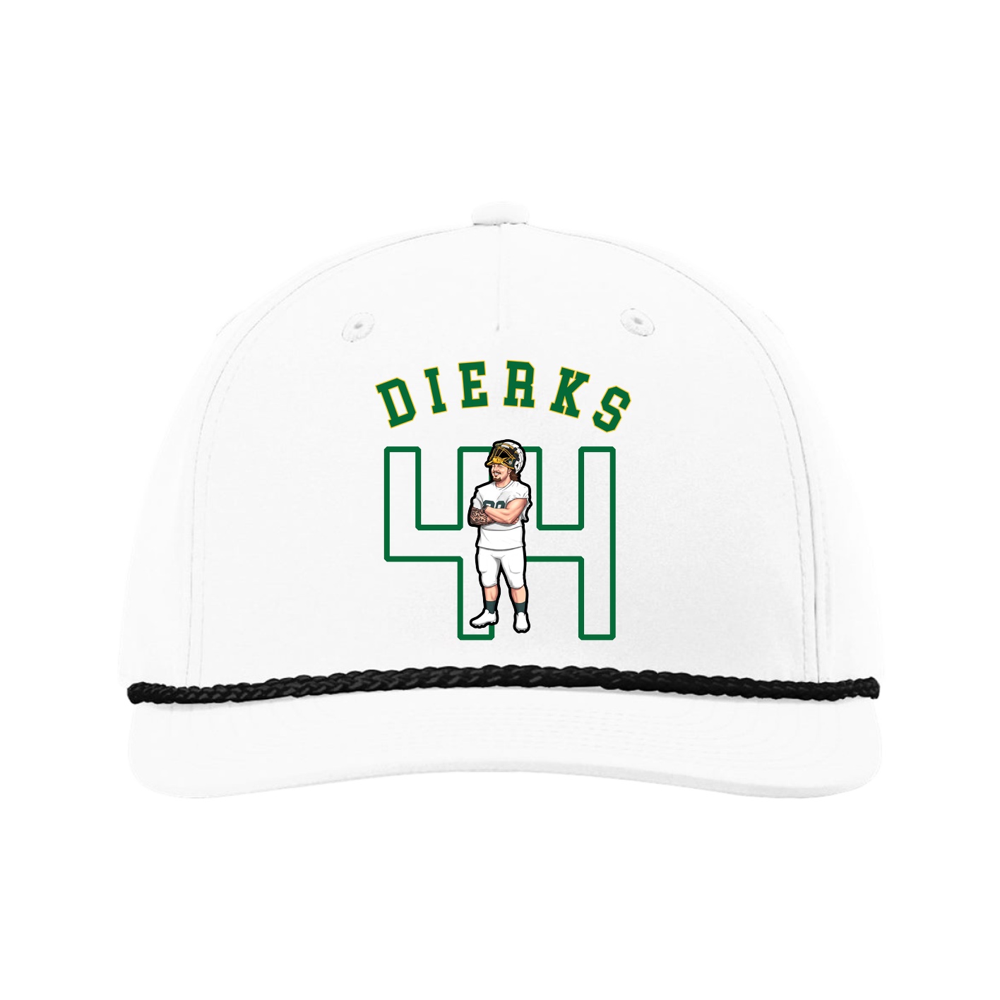 Five-Panel Classic Rope Cap — Shirsey Arch in White