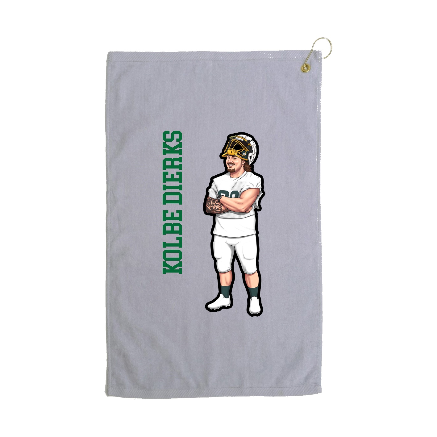 Golf Towel — Name Vertical in Grey