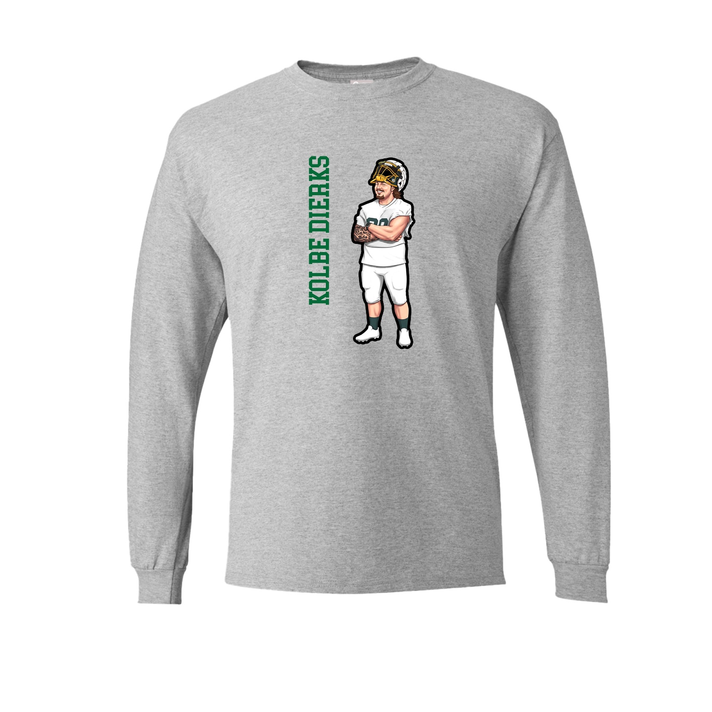 Long Sleeve Tee — Name Vertical in Grey