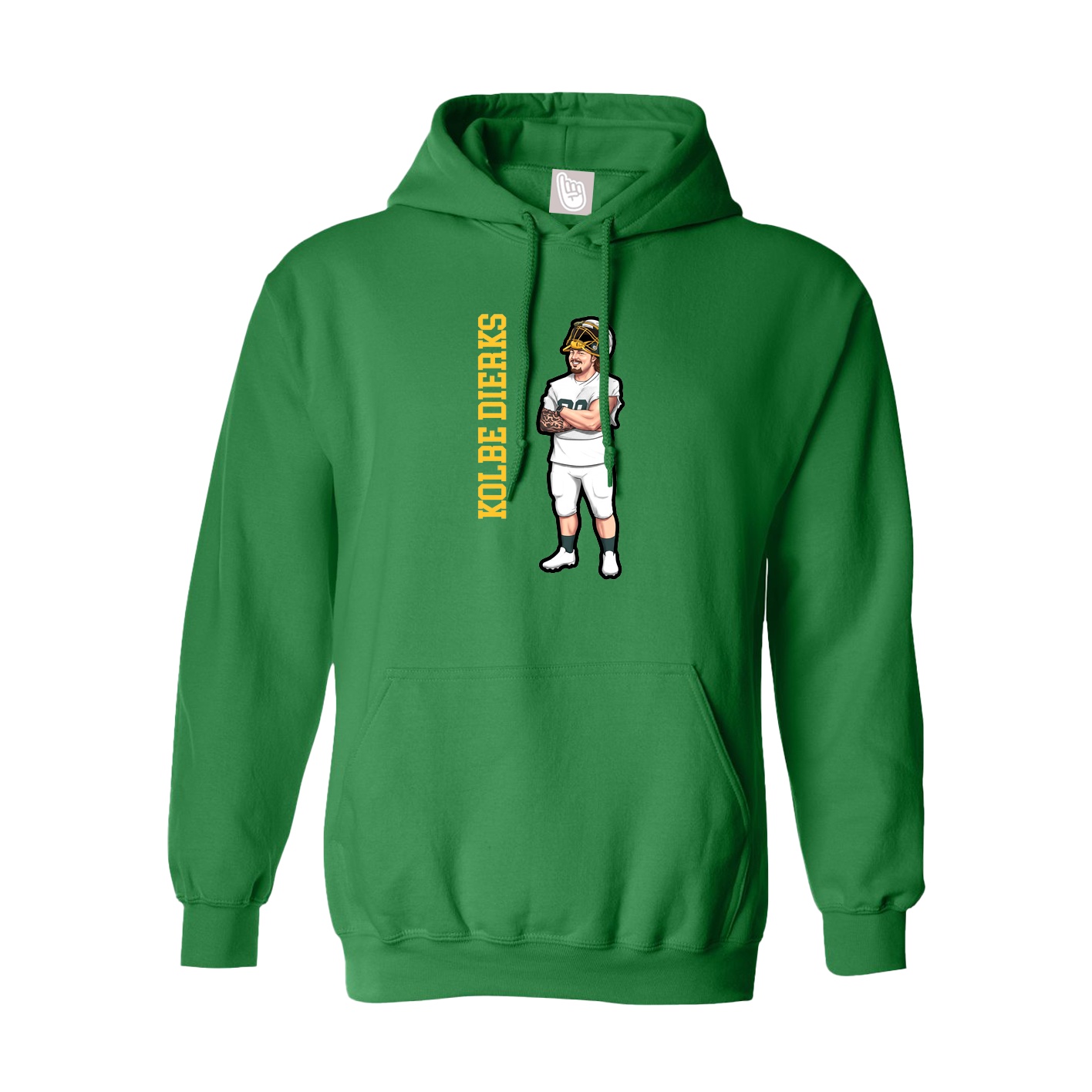 Hoodie — Name Vertical in Green