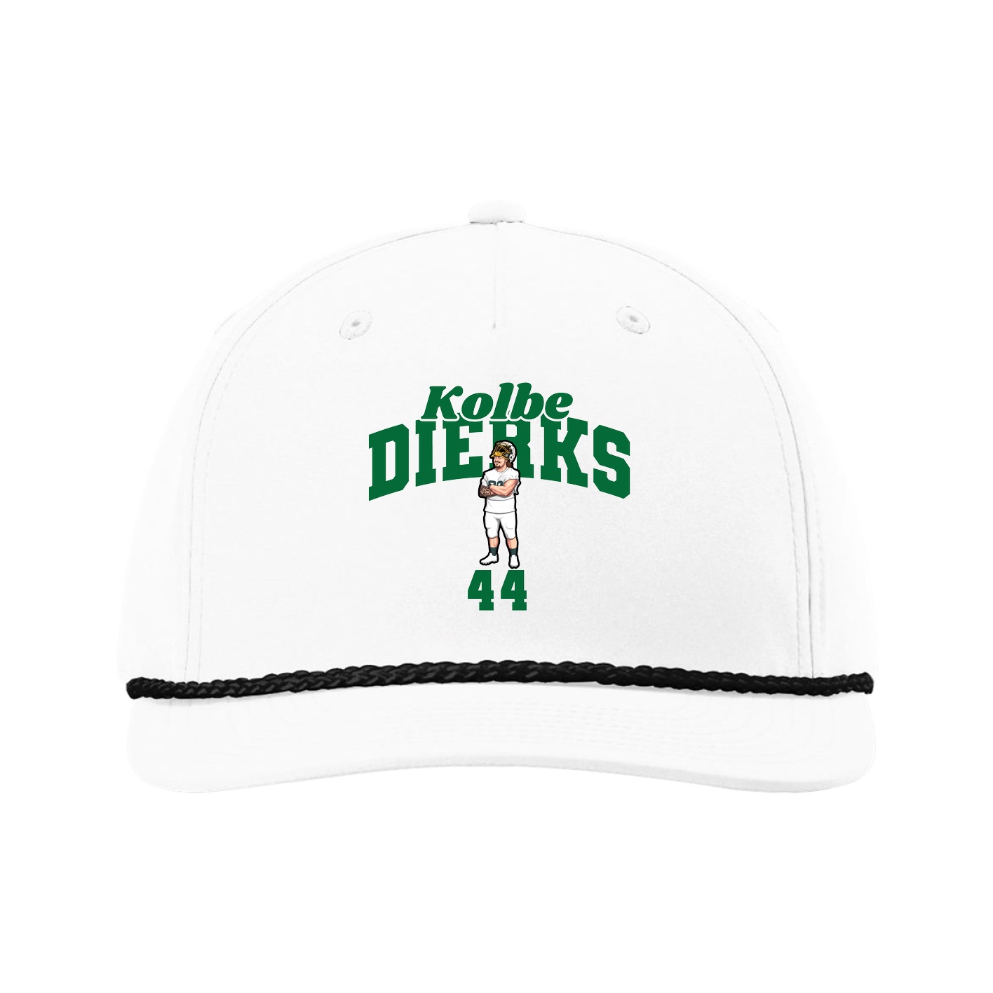 Five-Panel Classic Rope Cap — Signature Arch in White