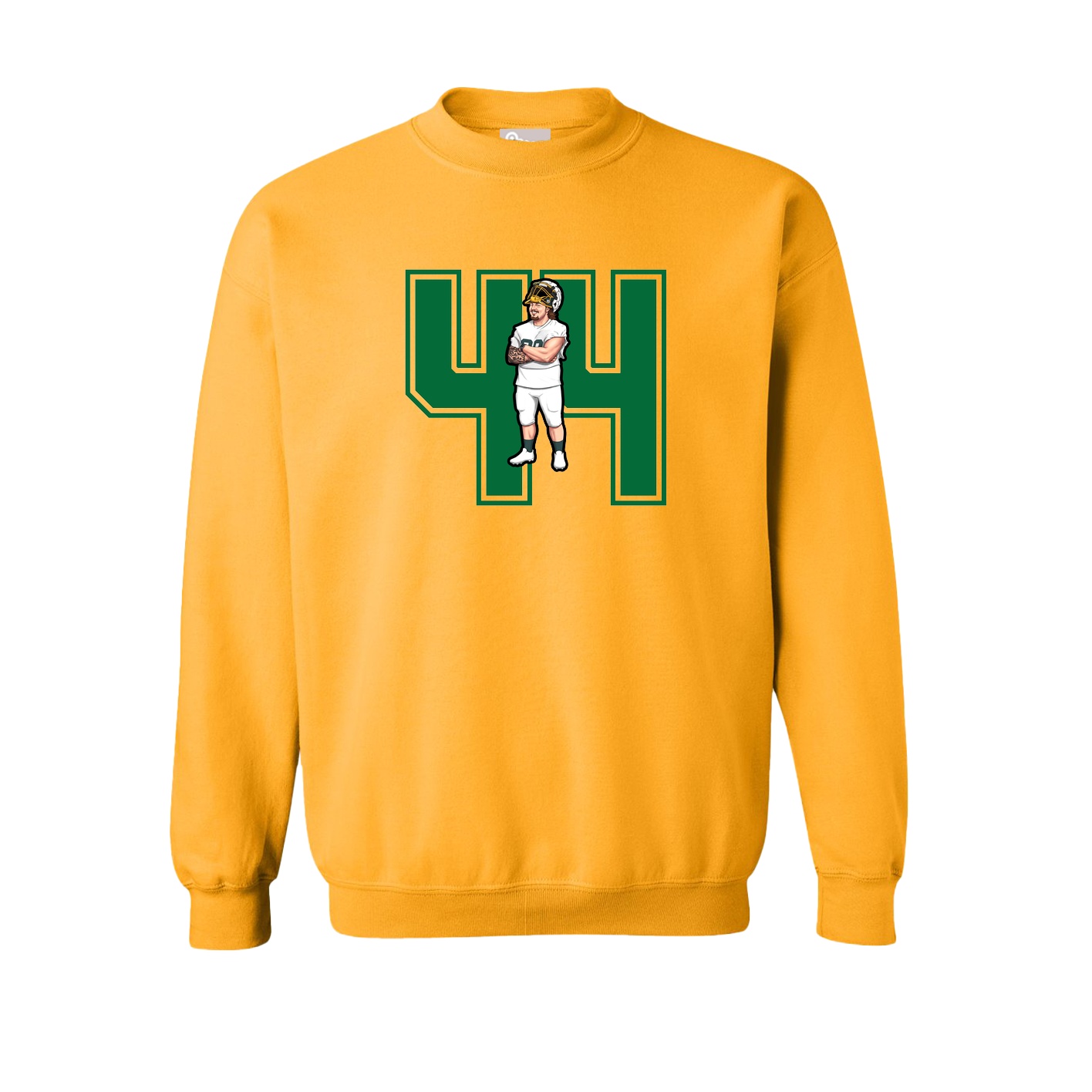 Fleece Crew — Number in Gold