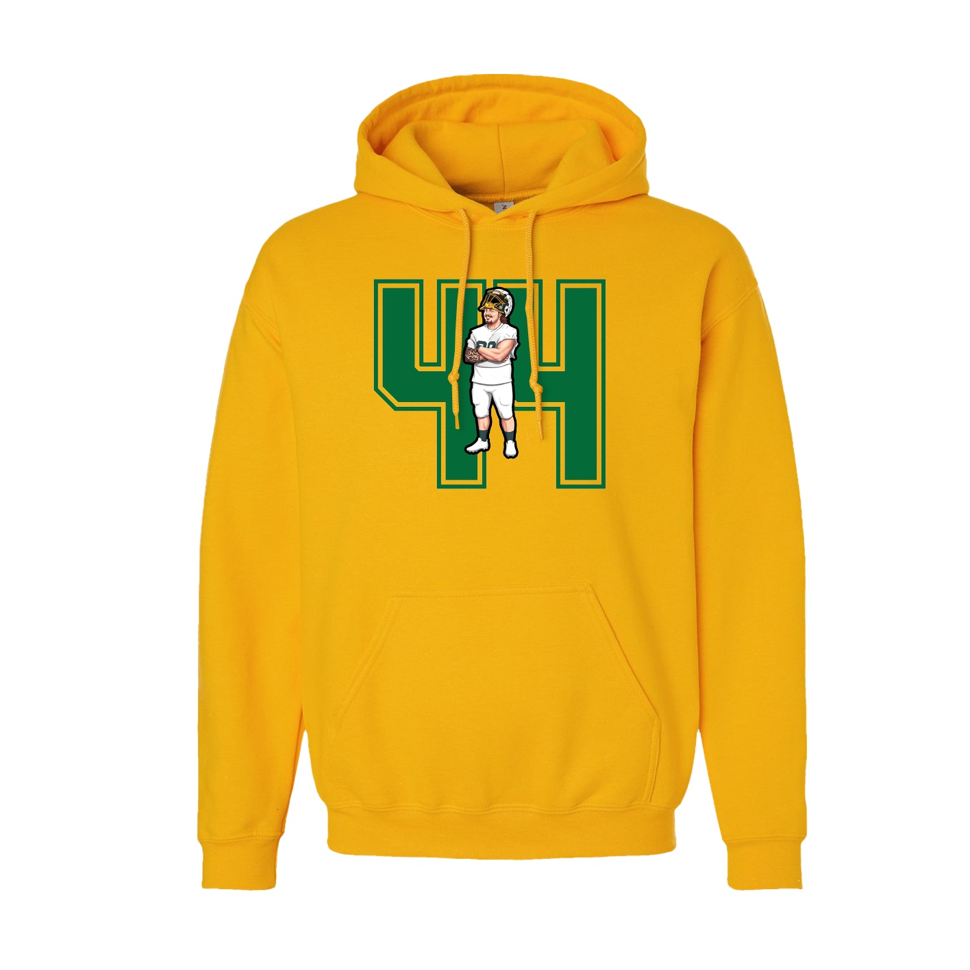 Youth Hoodie — Number in Gold
