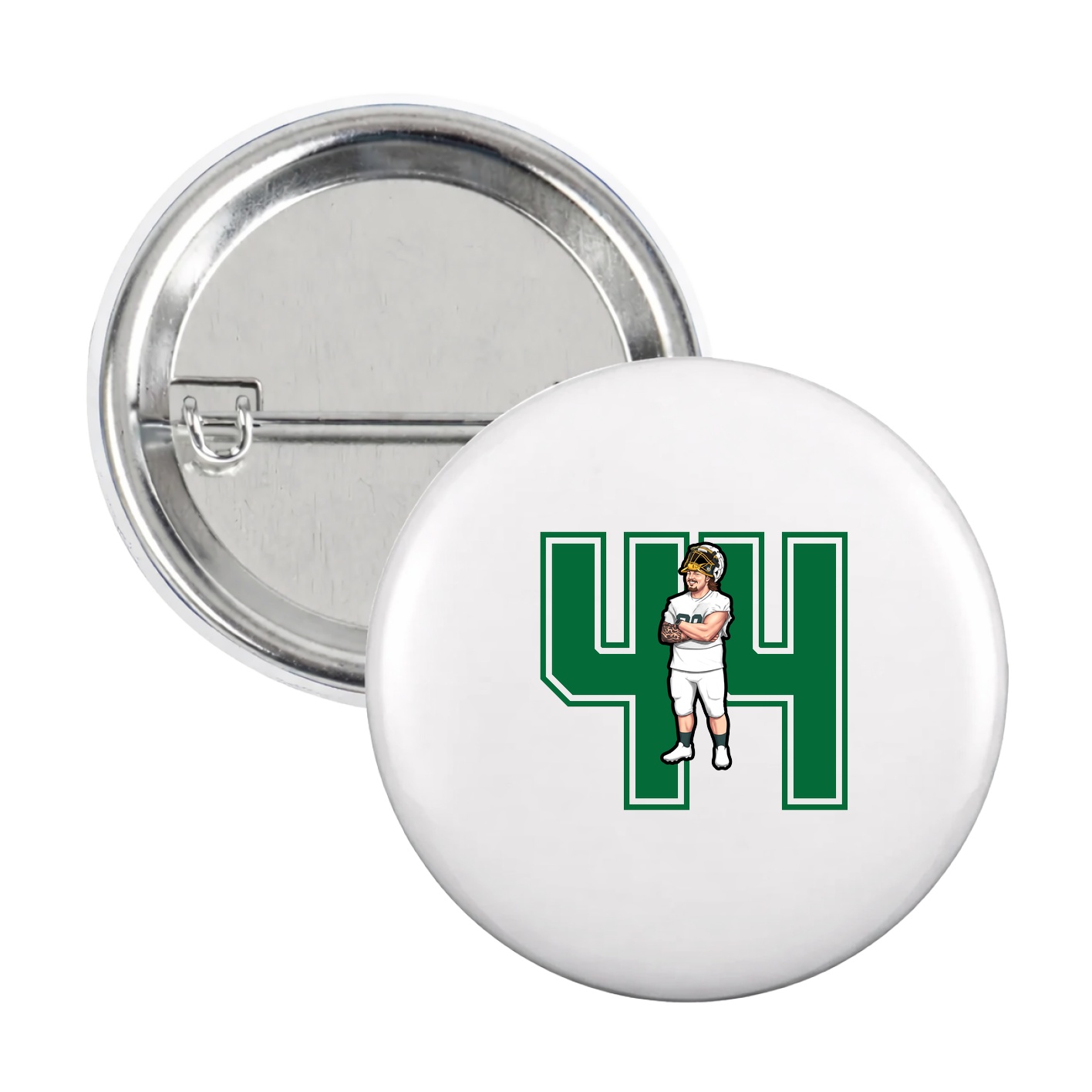 Game Day Button — Number in White