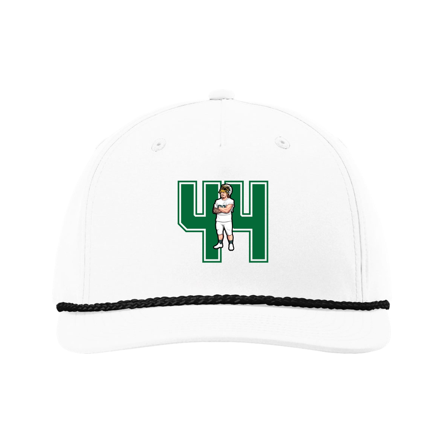 Five-Panel Classic Rope Cap — Number in White