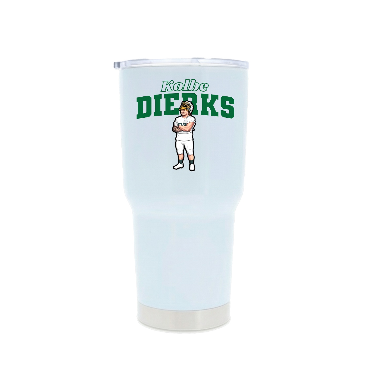30oz Stainless Steel Tumbler — Name Arch in White