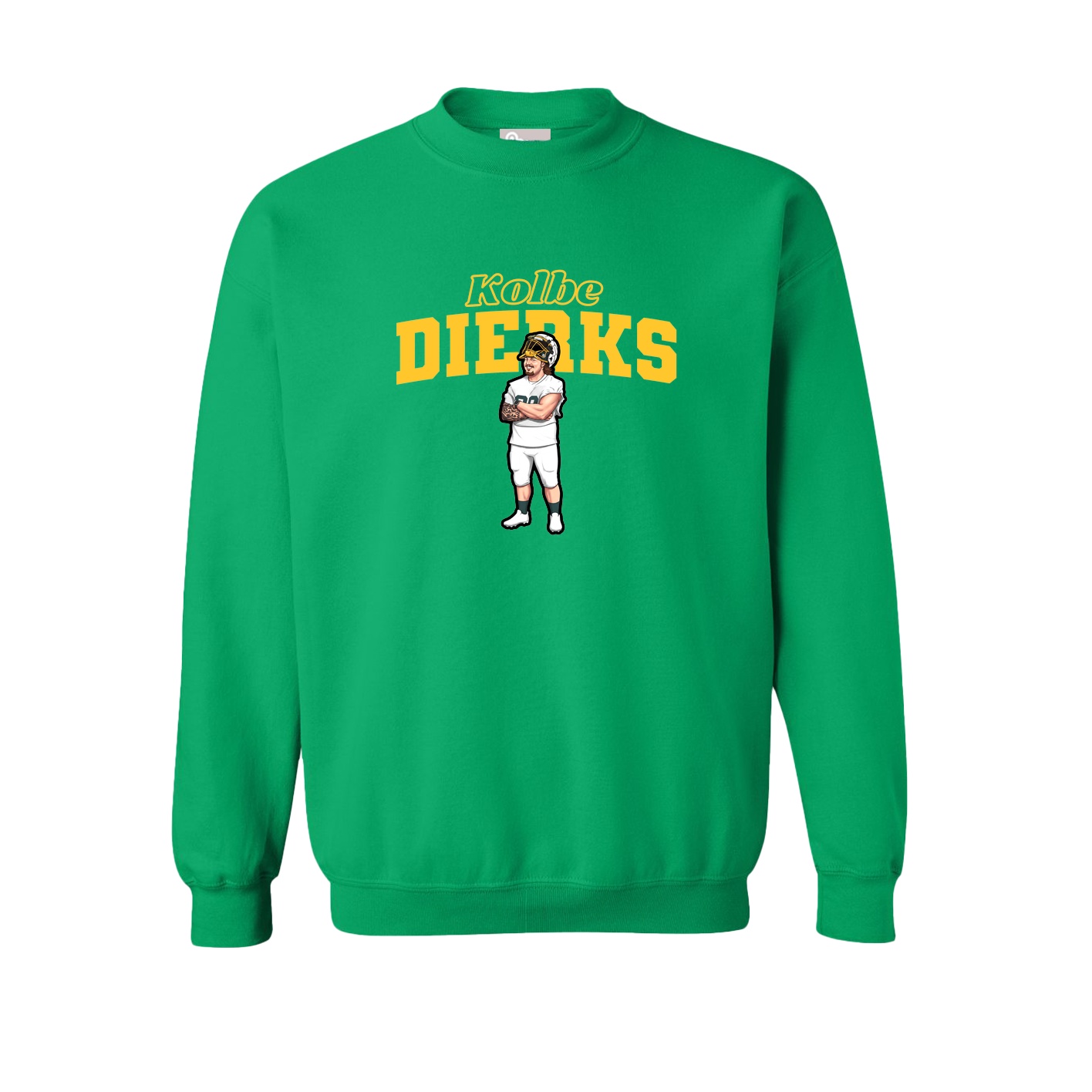 Fleece Crew — Name Arch in Green