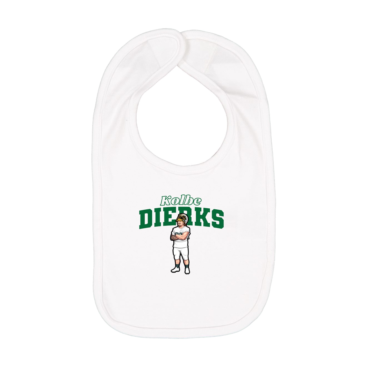 Infant Bib — Name Arch in White