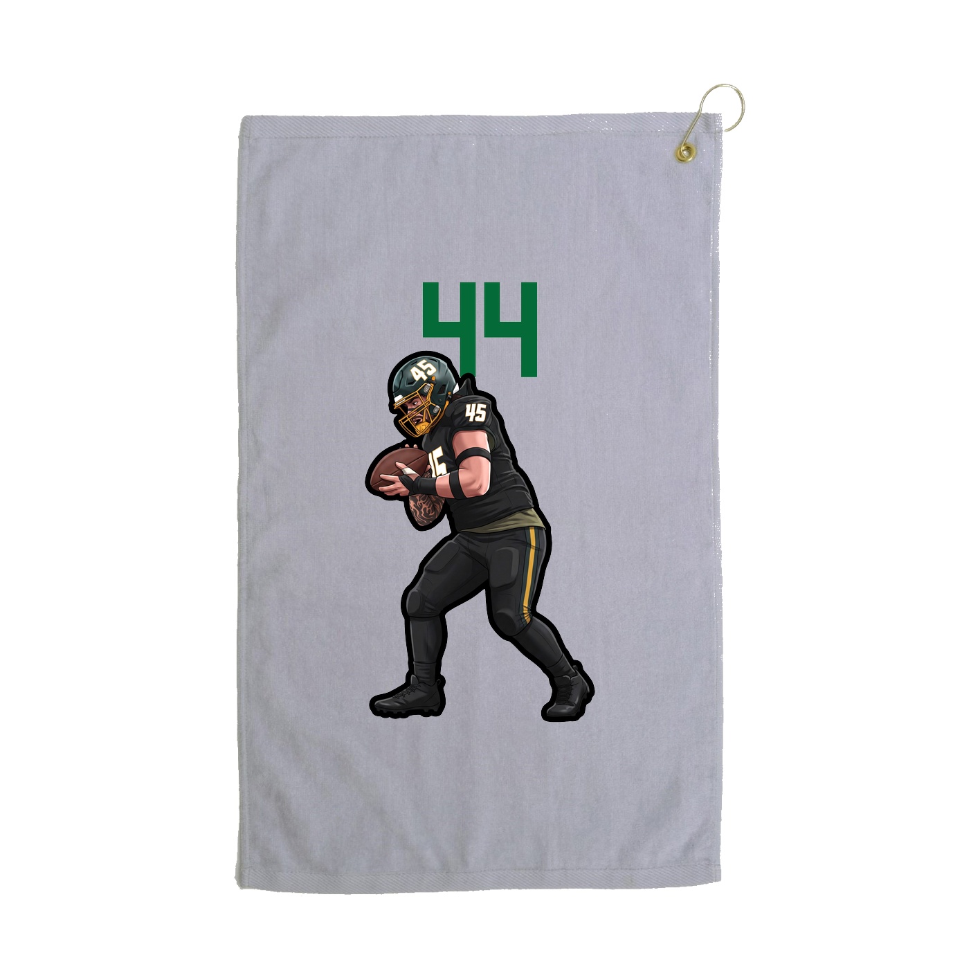 Golf Towel — Number Top in Grey