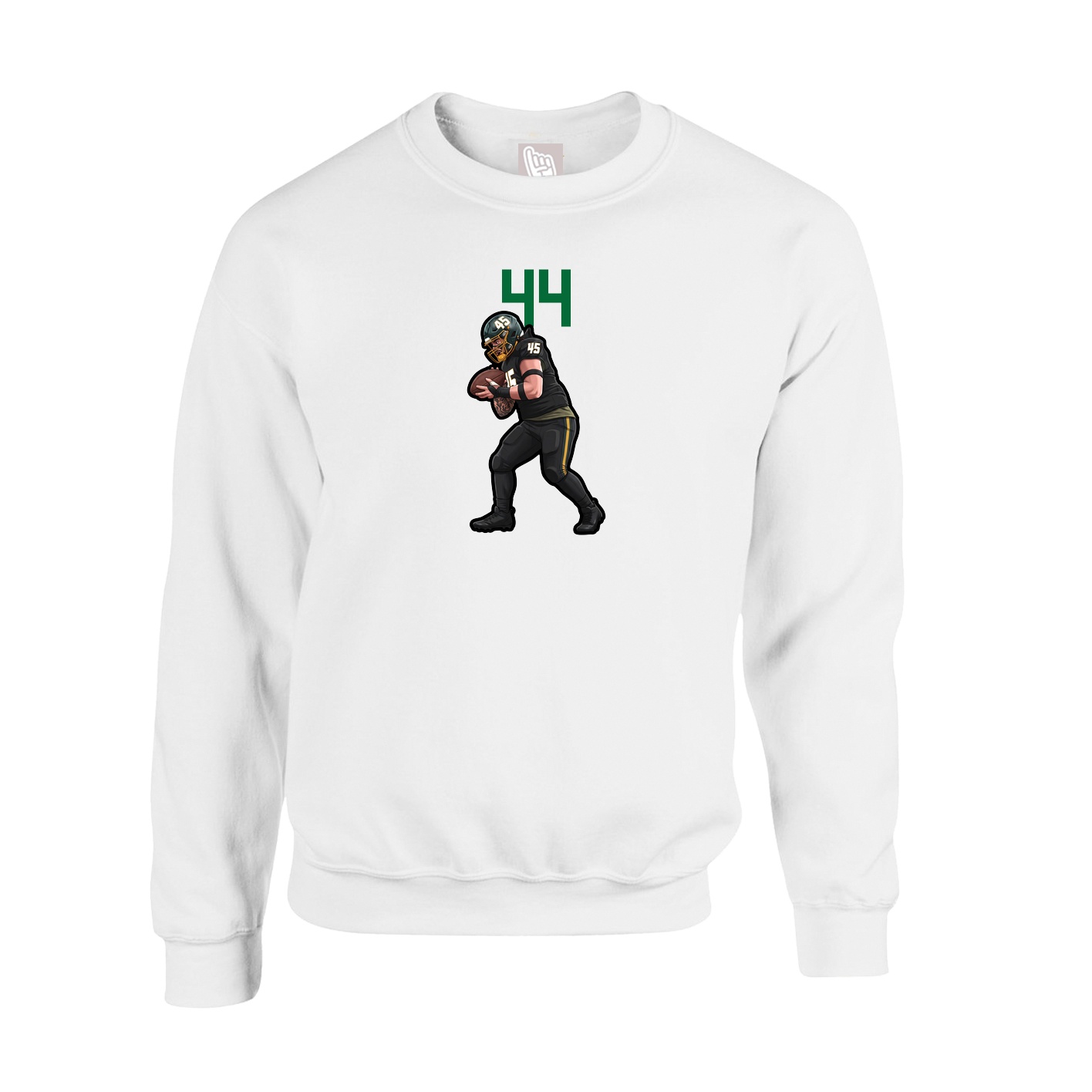 Fleece Crew — Number Top in White