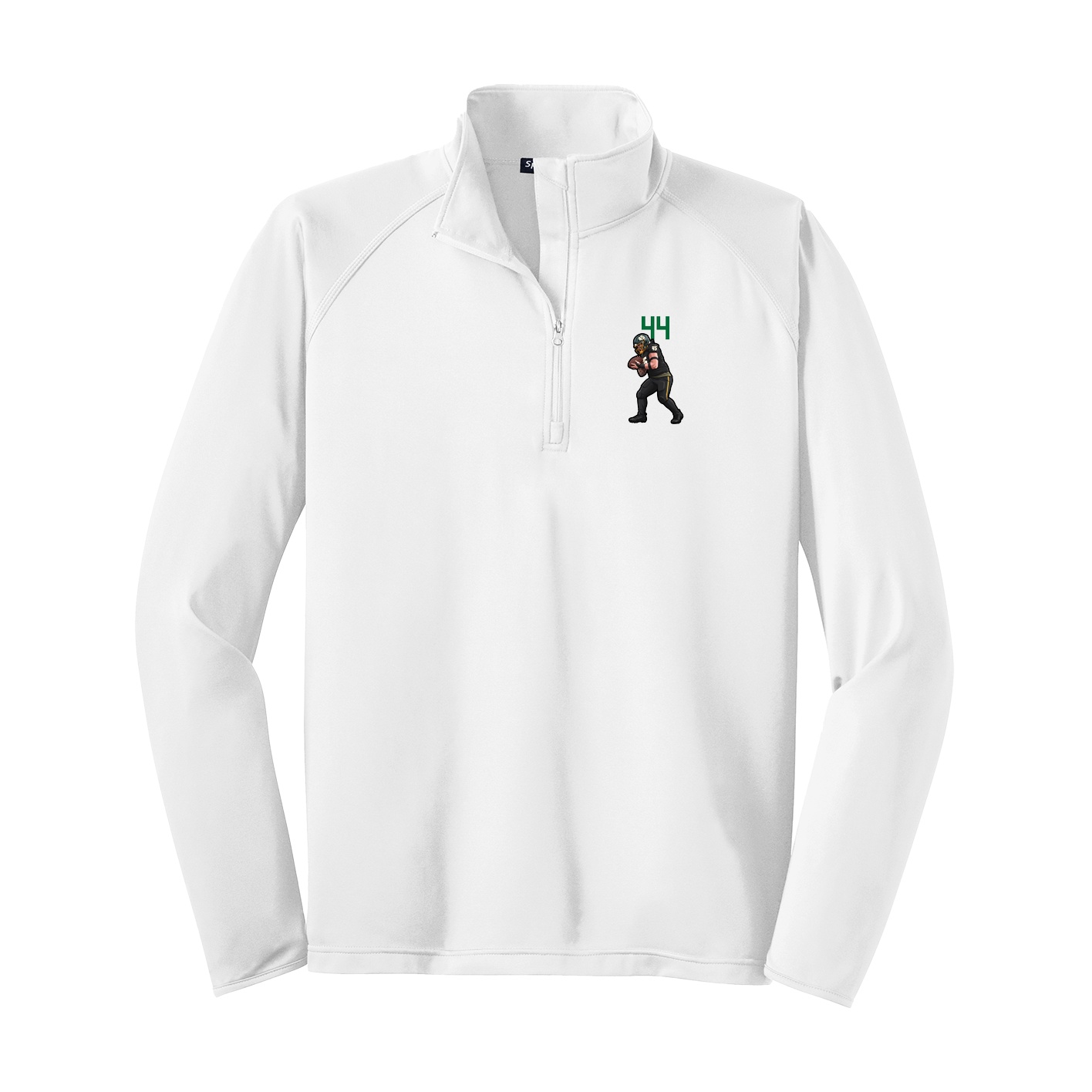 Q-Zip Pullover — Number Top in White