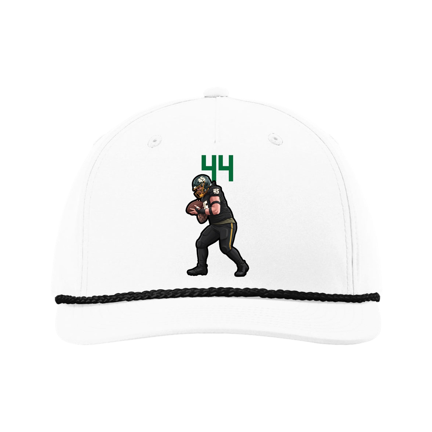 Five-Panel Classic Rope Cap — Number Top in White