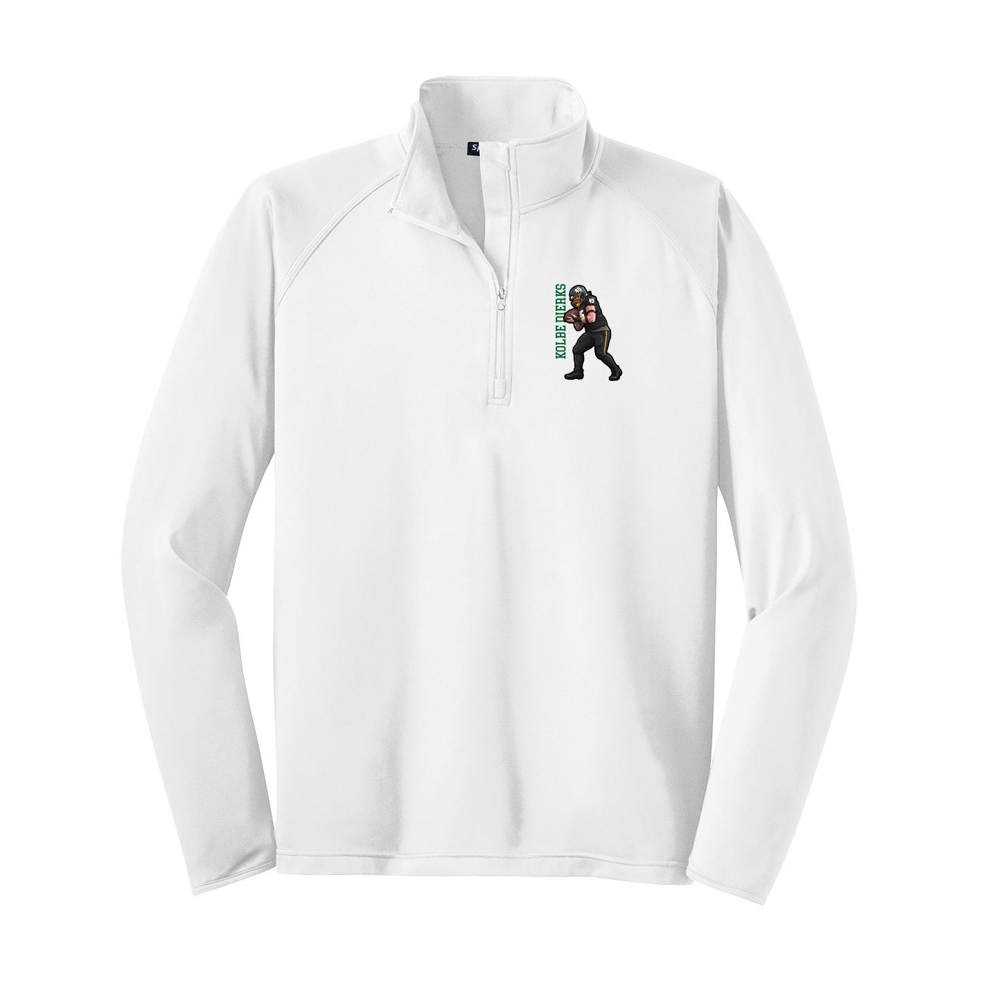 Q-Zip Pullover — Name Vertical in White