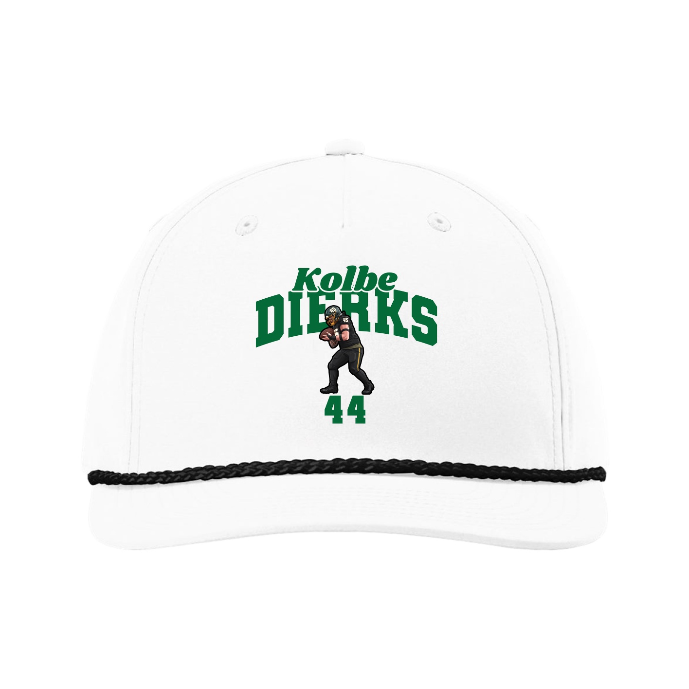 Five-Panel Classic Rope Cap — Signature Arch in White