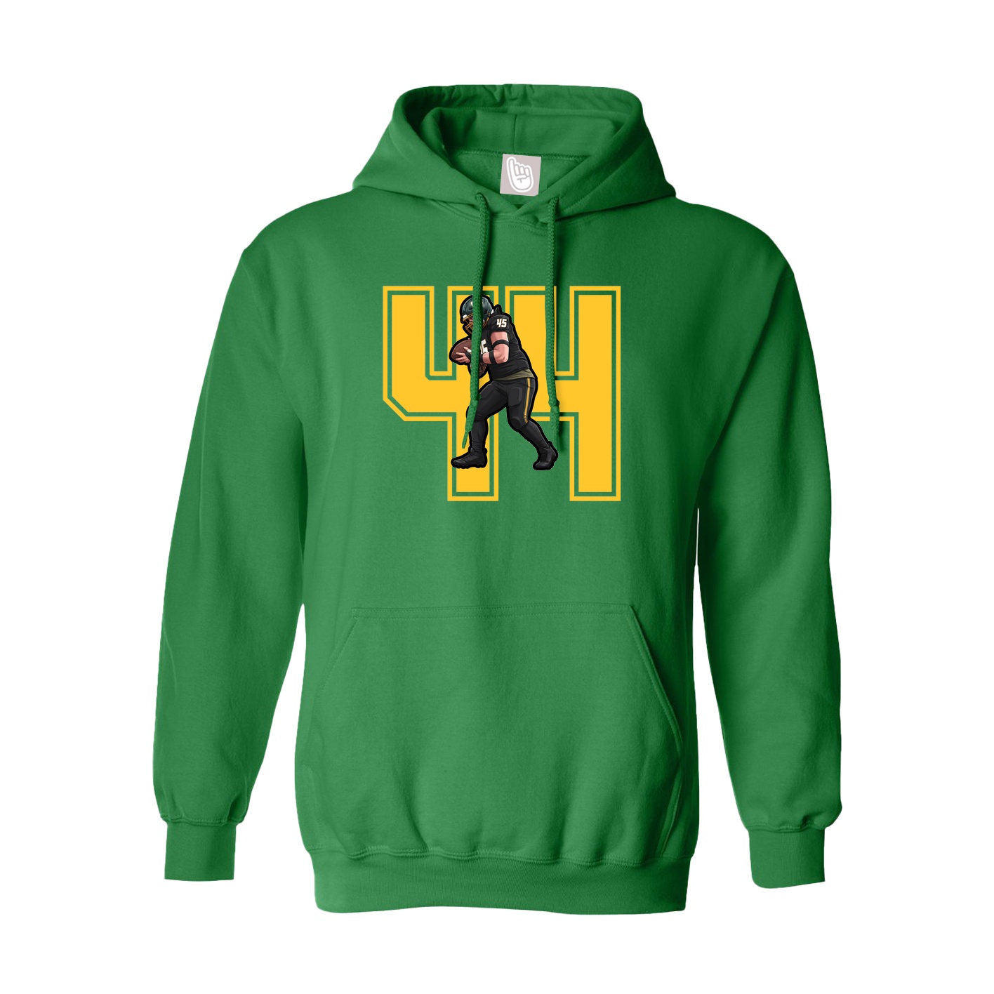 Youth Hoodie — Number in Green